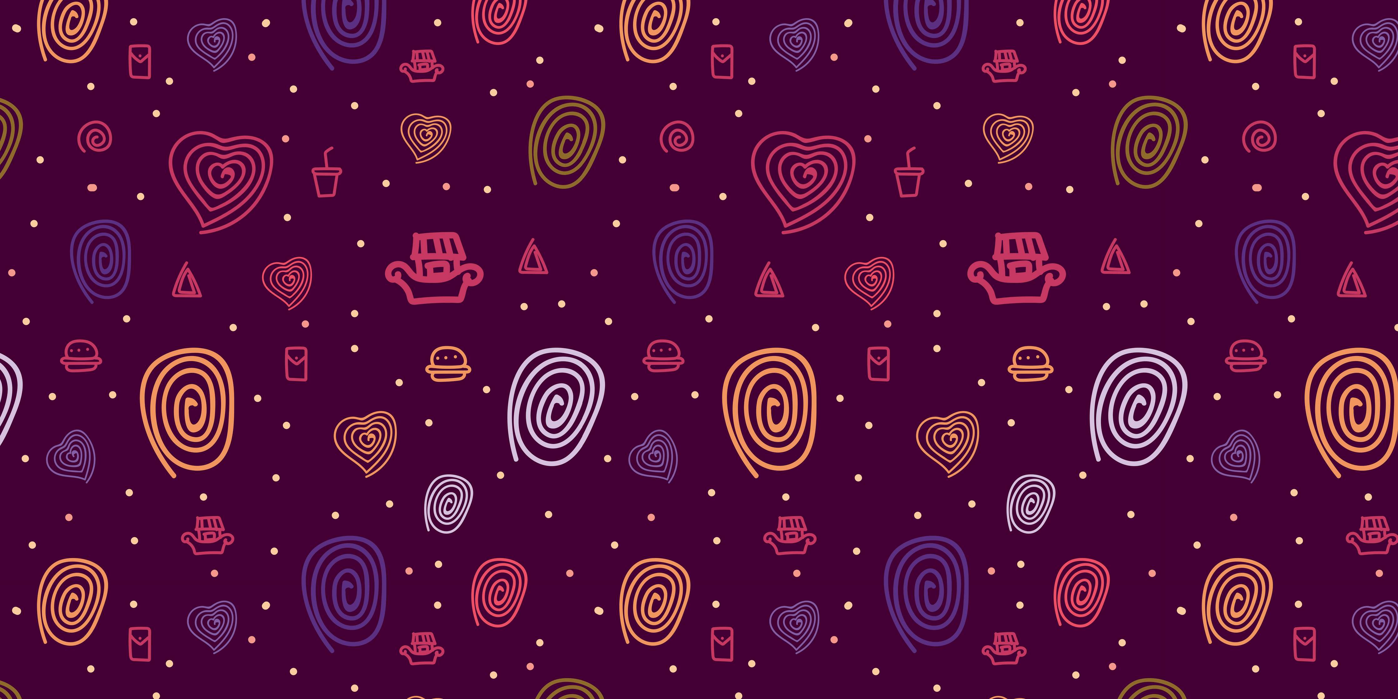 Kinderzimmer Wandgestaltung-Leuchtende Herz- und Spiralmuster