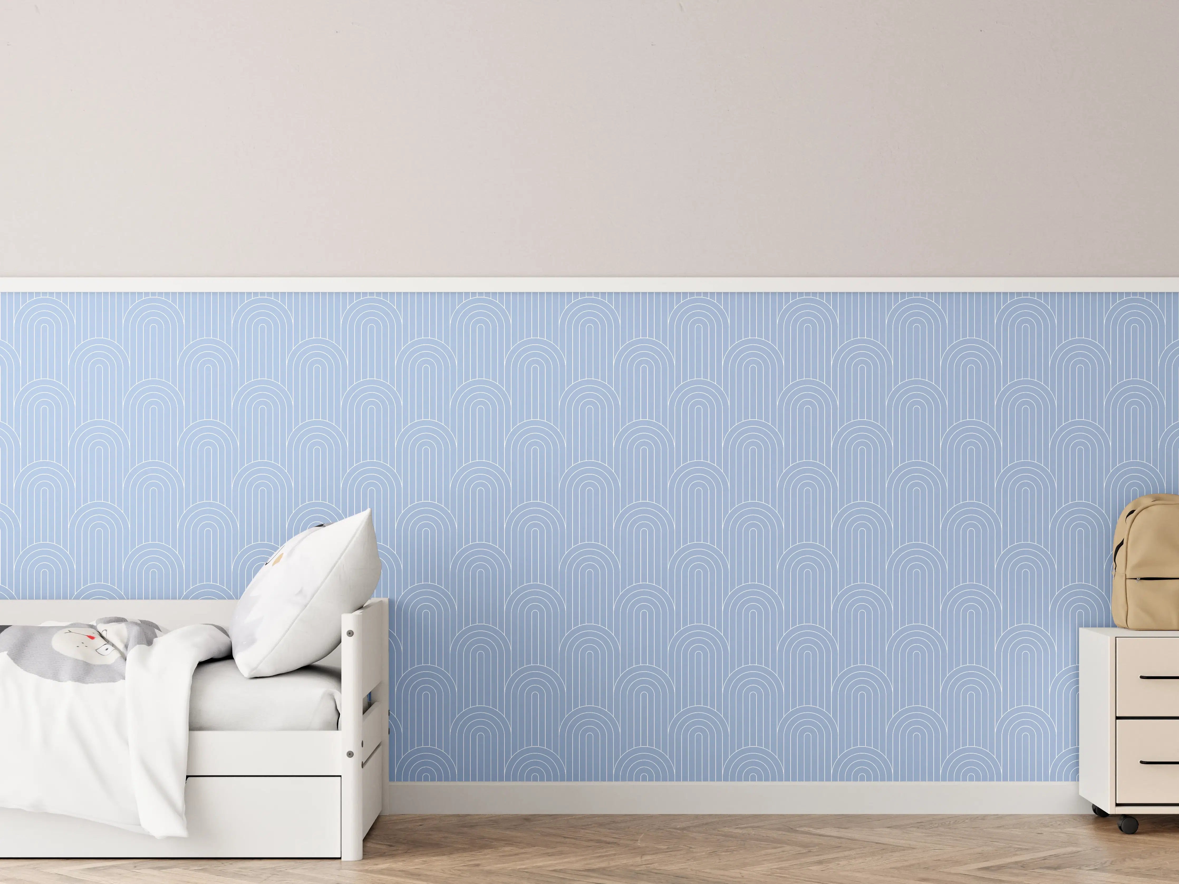 Kinderzimmer Wandgestaltung - Leuchtende blauer Fliesen-Designs