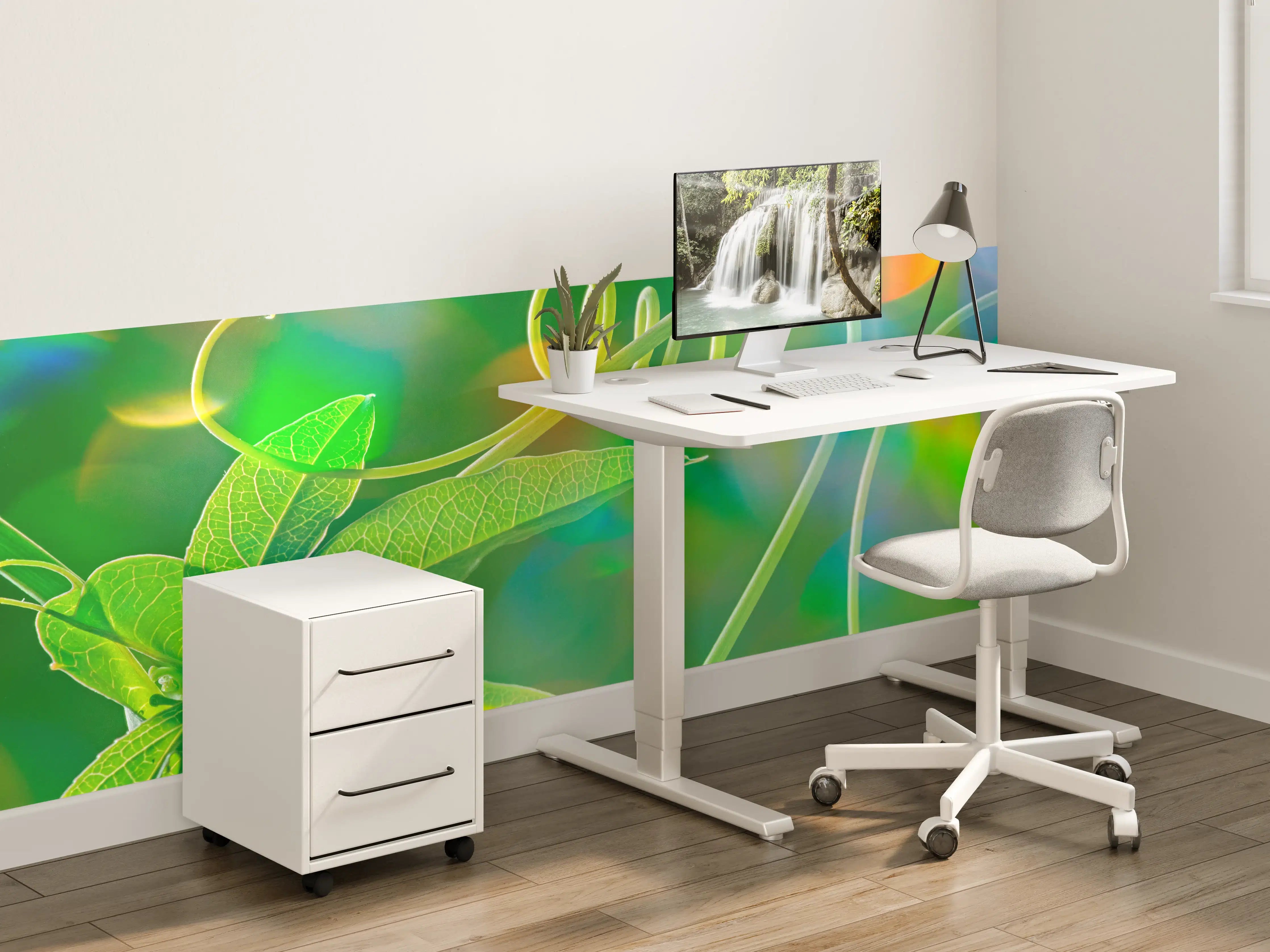 Kinderzimmer Wandgestaltung - Leuchtendes Grün auf Dunkel