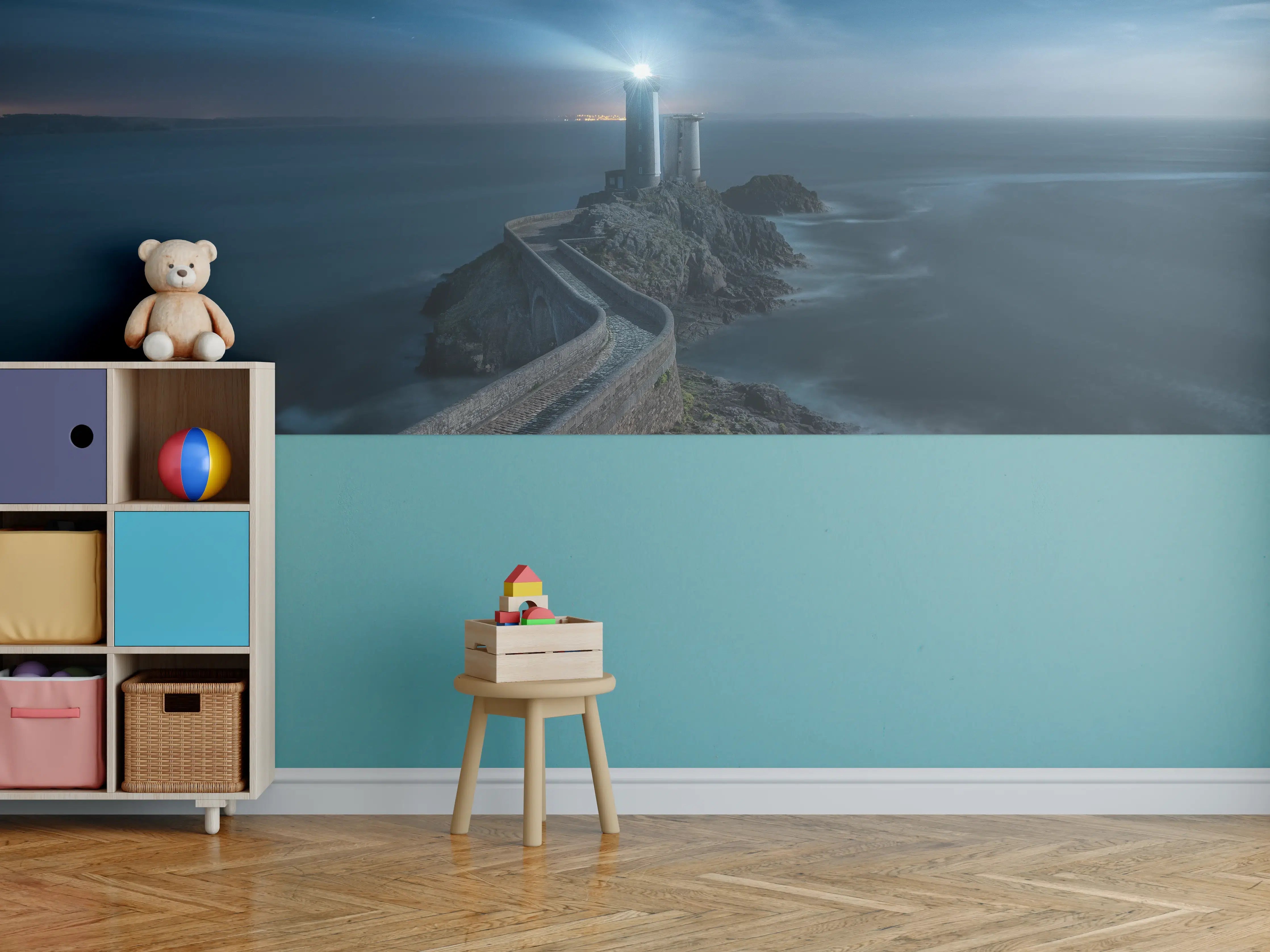 Kinderzimmer Wandgestaltung - Leuchtturm - Nächtlich