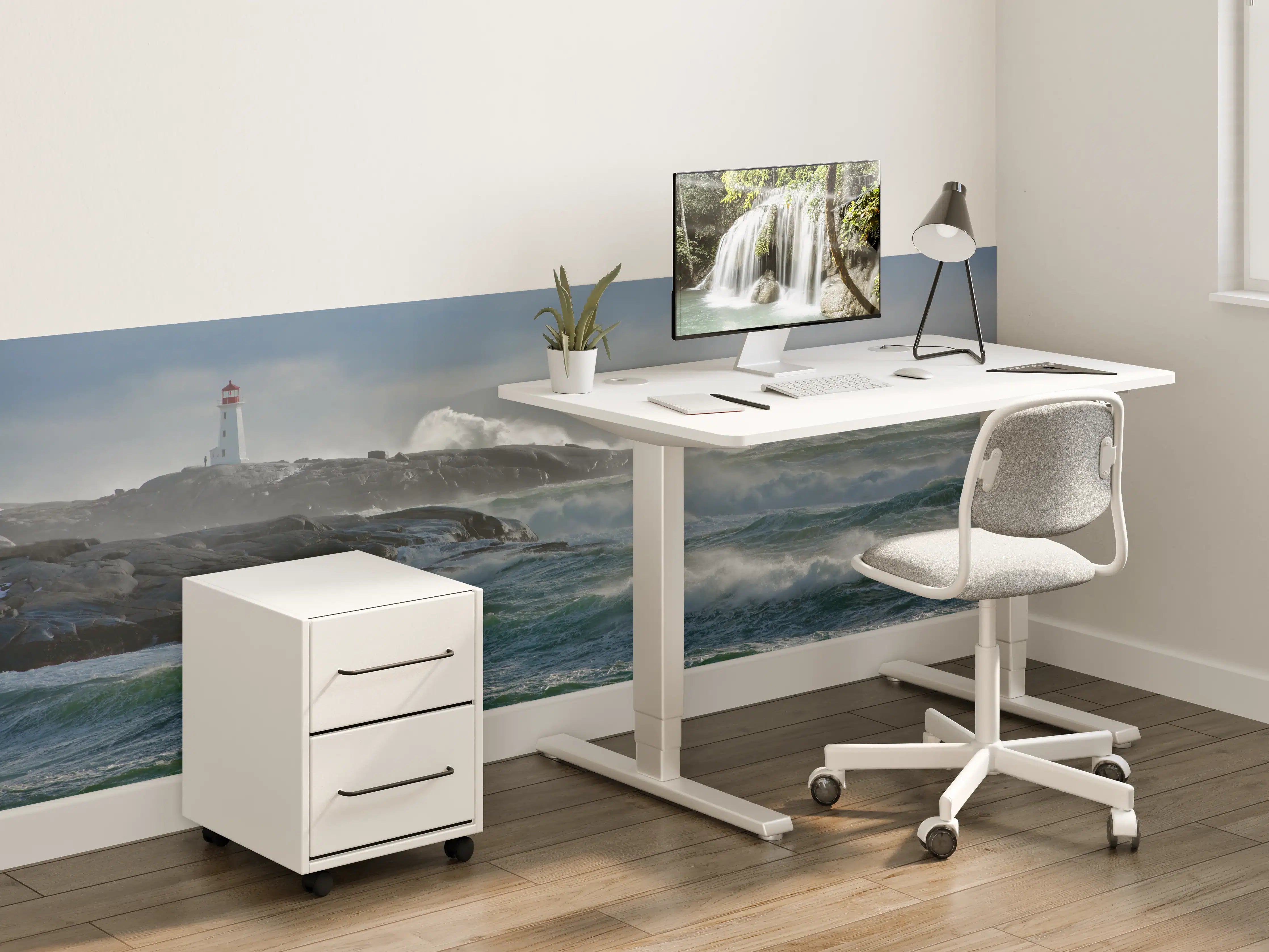 Kinderzimmer Wandgestaltung - Leuchtturm an stürmischer Küste