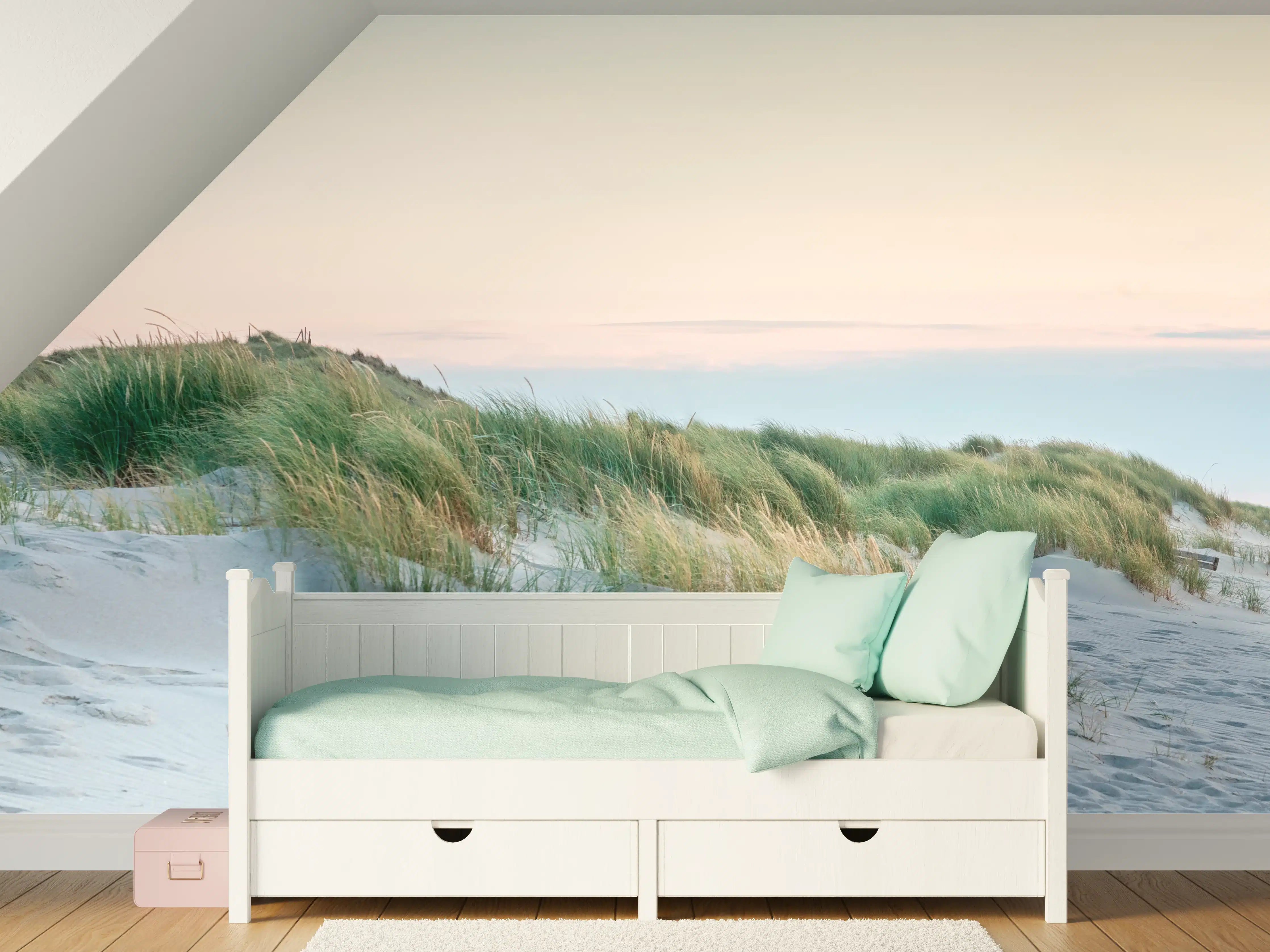 Kinderzimmer Wandgestaltung - Leuchtturm im idyllischen Küstenlandschaft