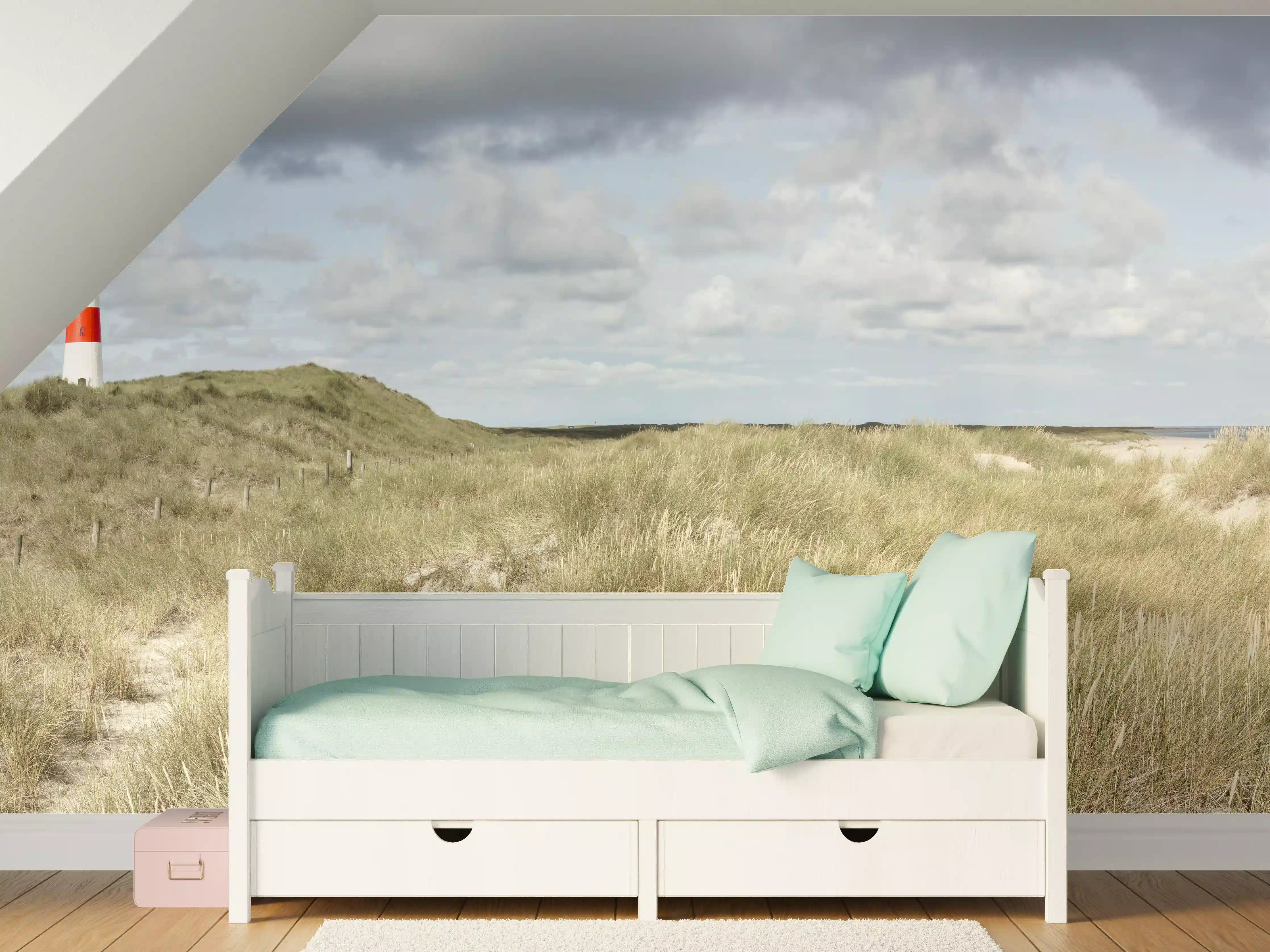 Kinderzimmer Wandgestaltung - Leuchtturm in der Küstenlandschaft