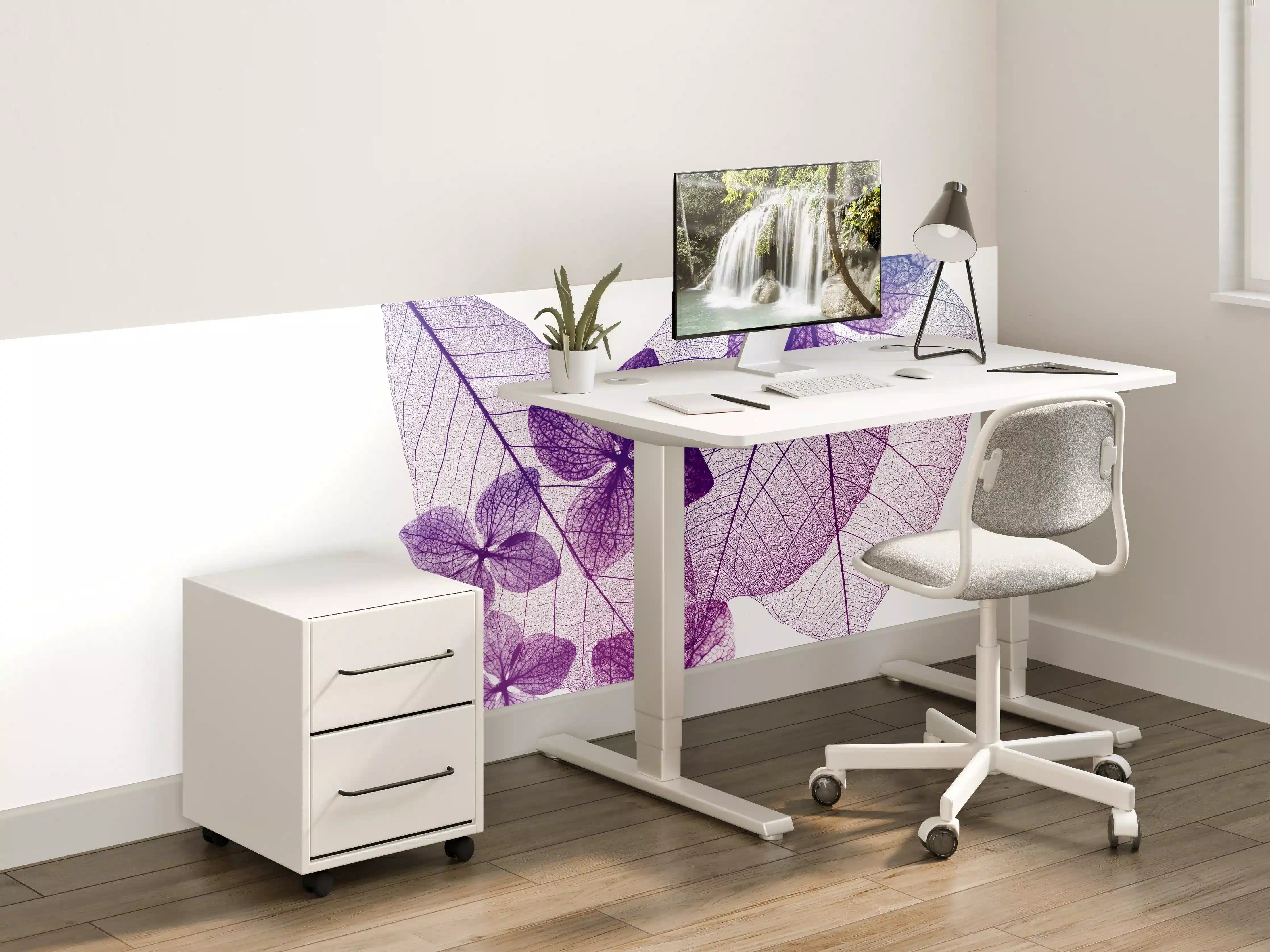 Kinderzimmer Wandgestaltung - Lila Blattmuster Textur Makro