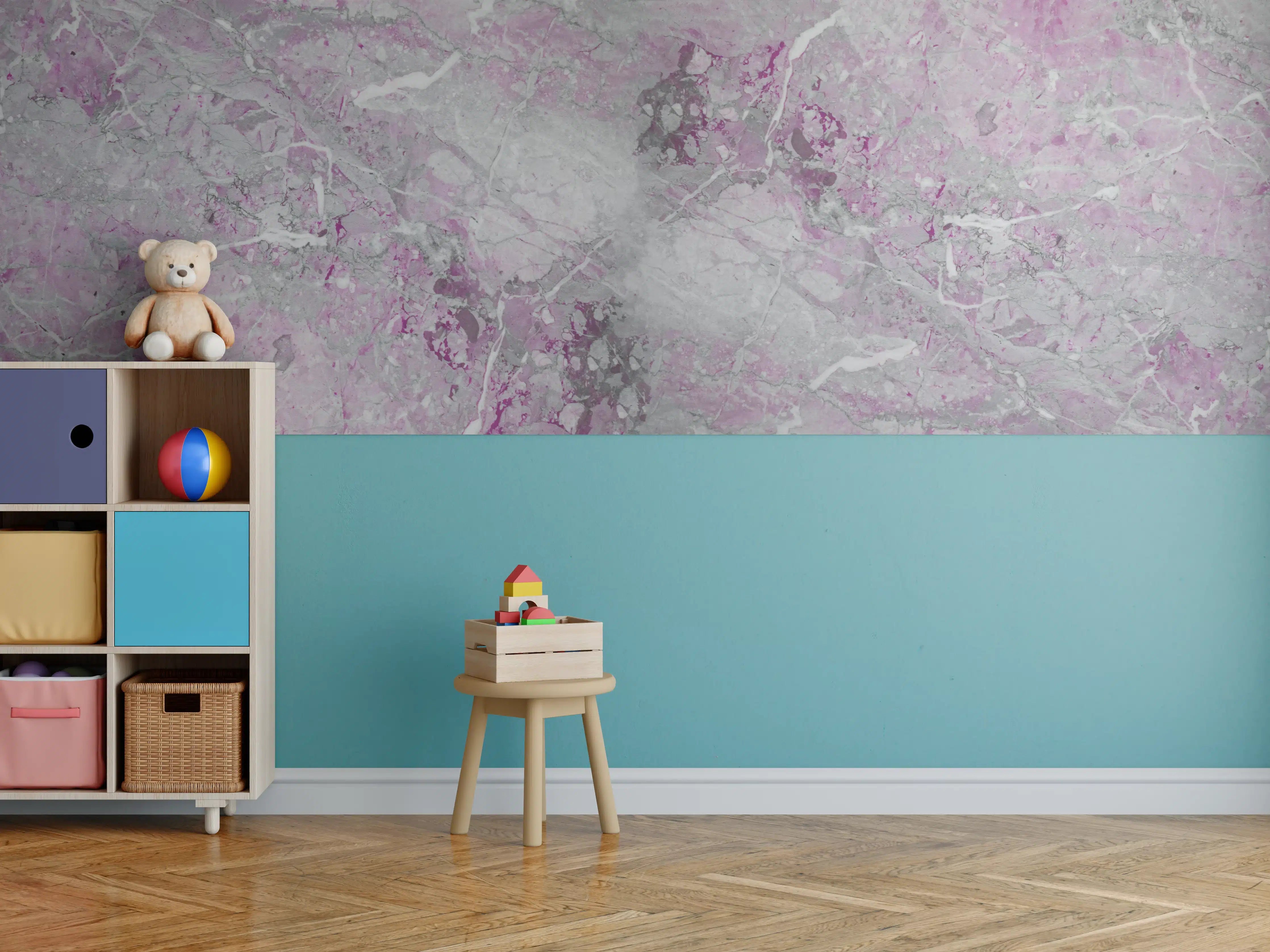 Kinderzimmer Wandgestaltung - Lila fleckige Marmor Hintergrund