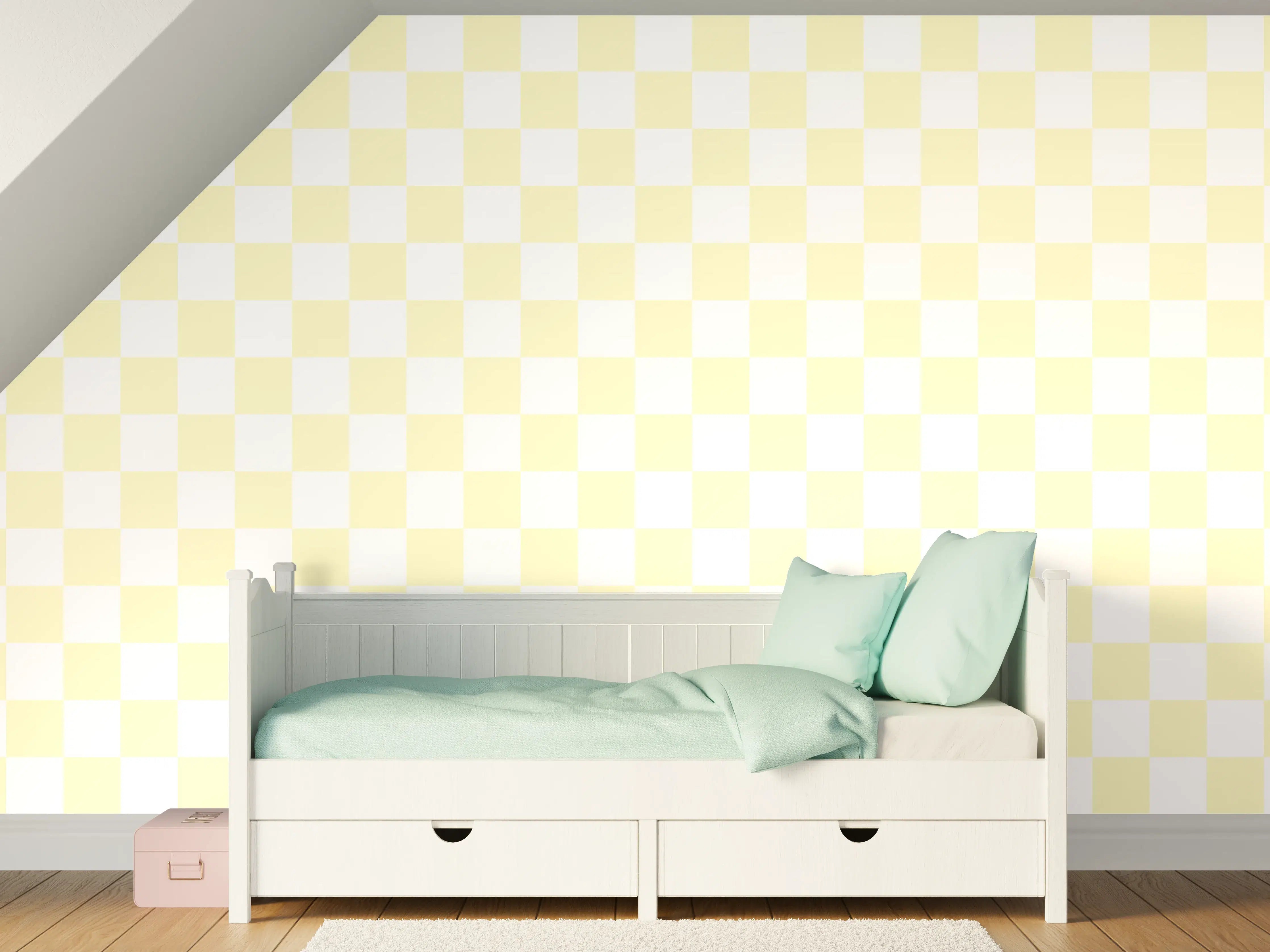 Kinderzimmer Wandgestaltung - Limone Crema - Retro Fliesen