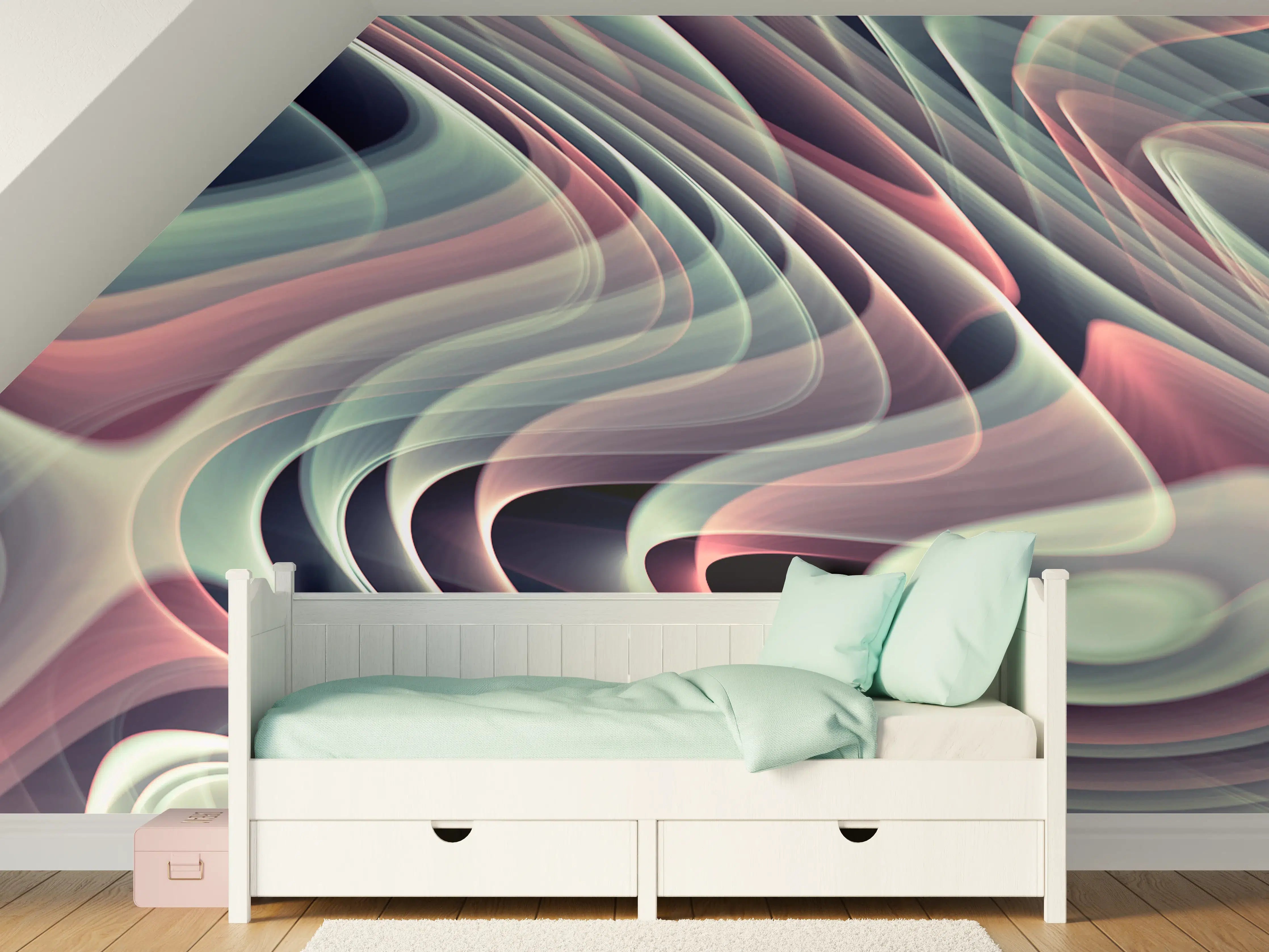 Kinderzimmer Wandgestaltung - Linienartiger Hintergrund - Abstrakt