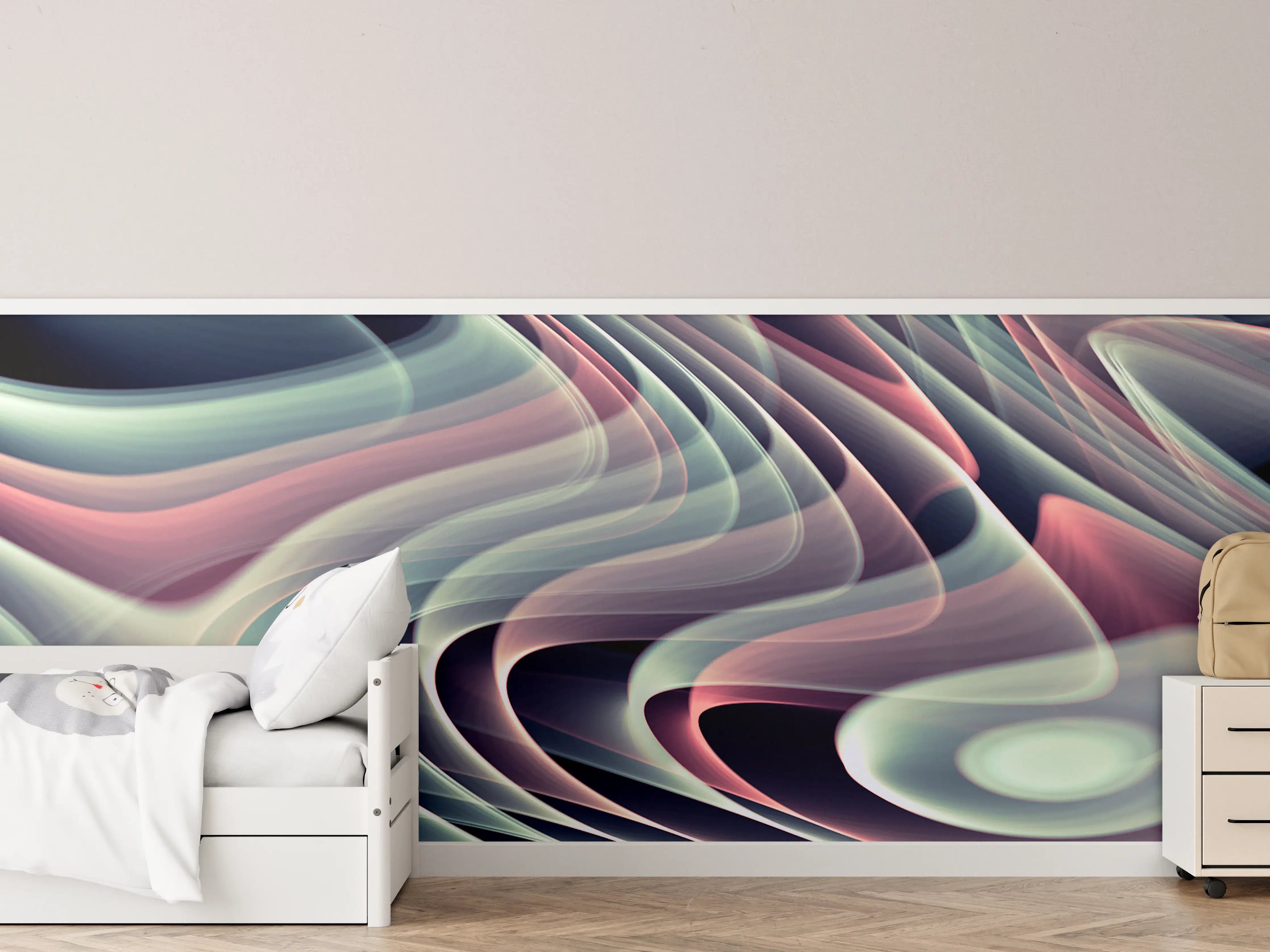 Kinderzimmer Wandgestaltung - Linienartiger Hintergrund - Abstrakt
