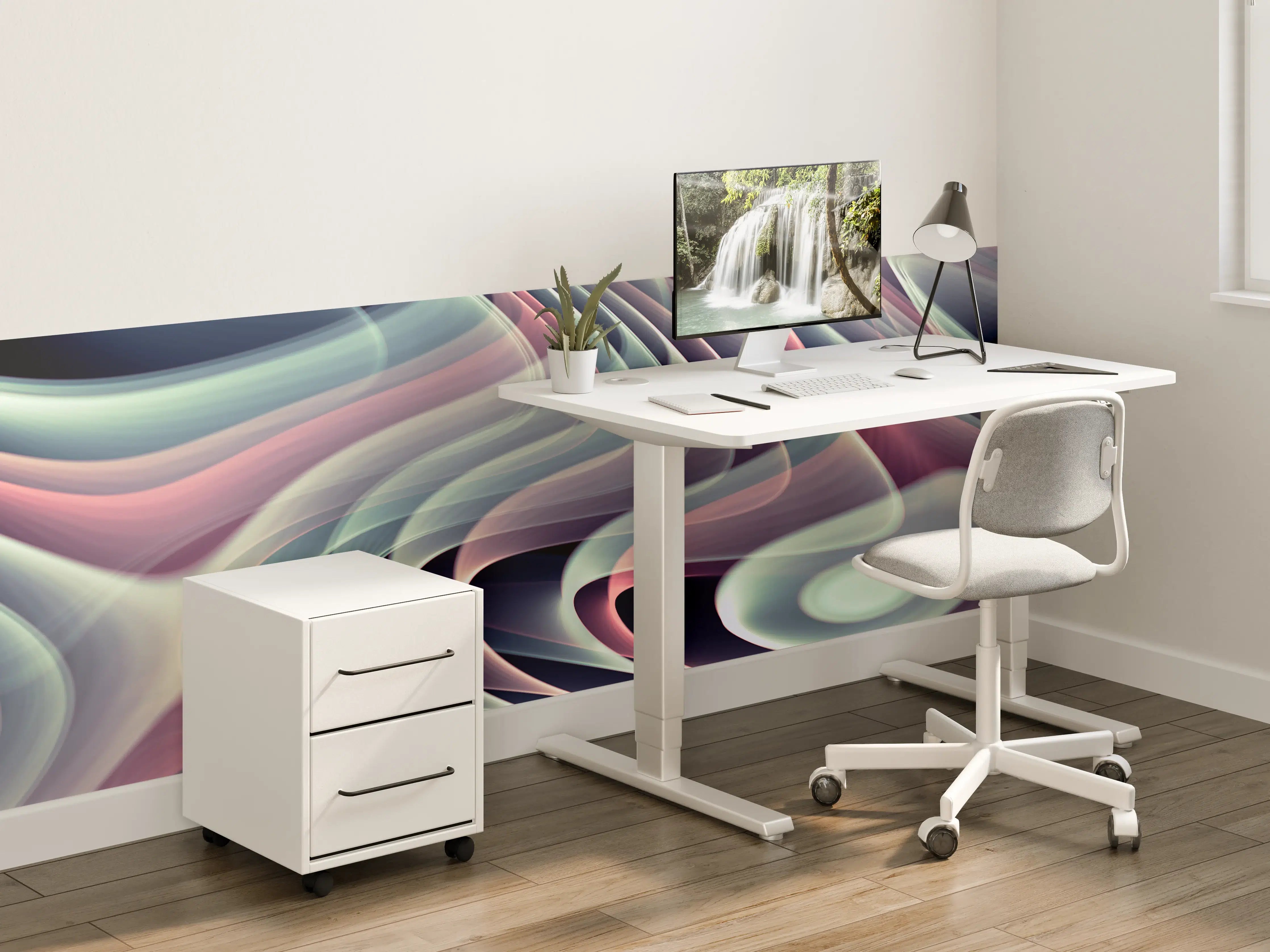 Kinderzimmer Wandgestaltung - Linienartiger Hintergrund - Abstrakt