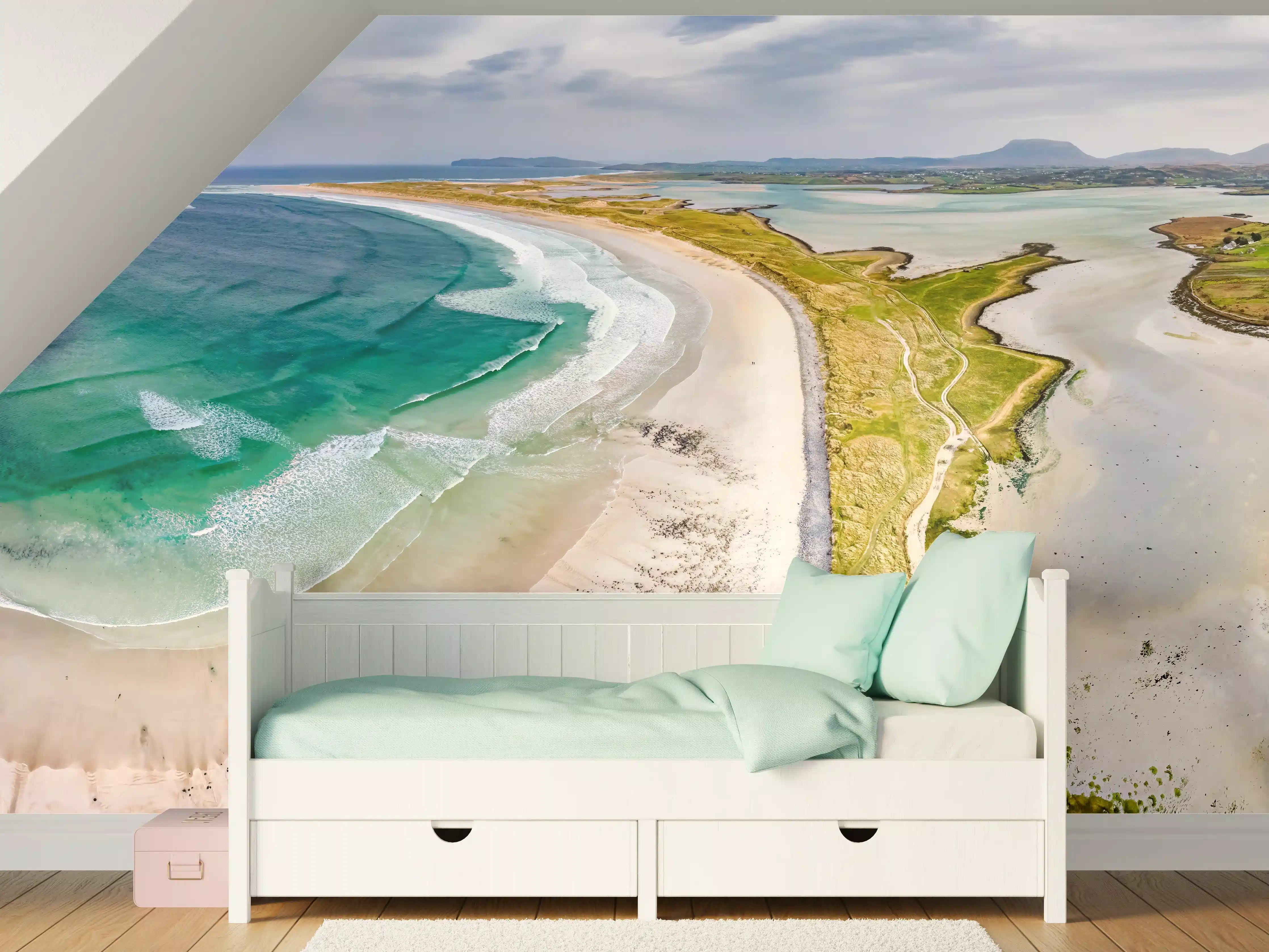Kinderzimmer Wandgestaltung - Luftaufnahme der Küste von Magheraroarty-Irland