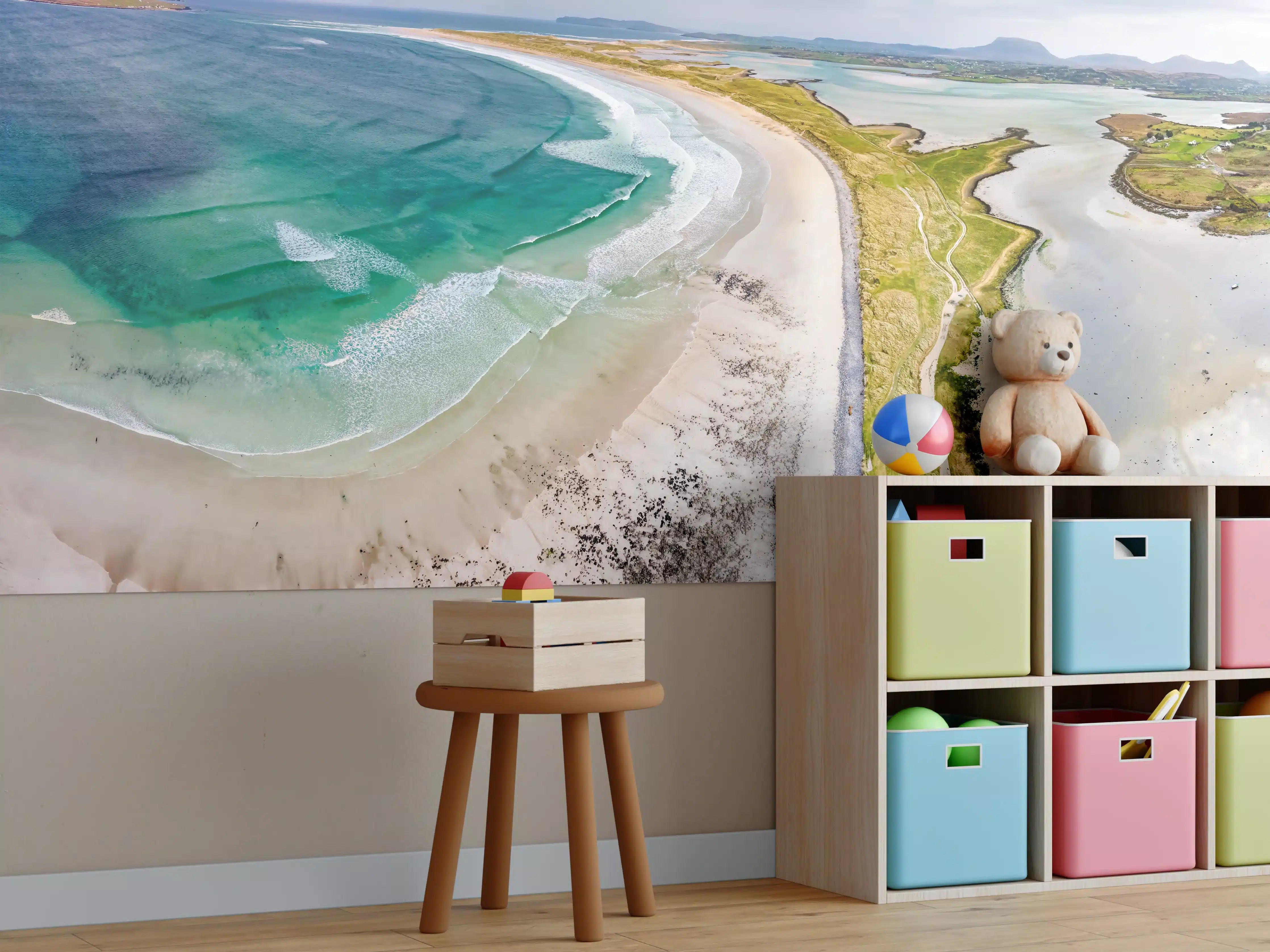 Kinderzimmer Wandgestaltung - Luftaufnahme der Küste von Magheraroarty-Irland