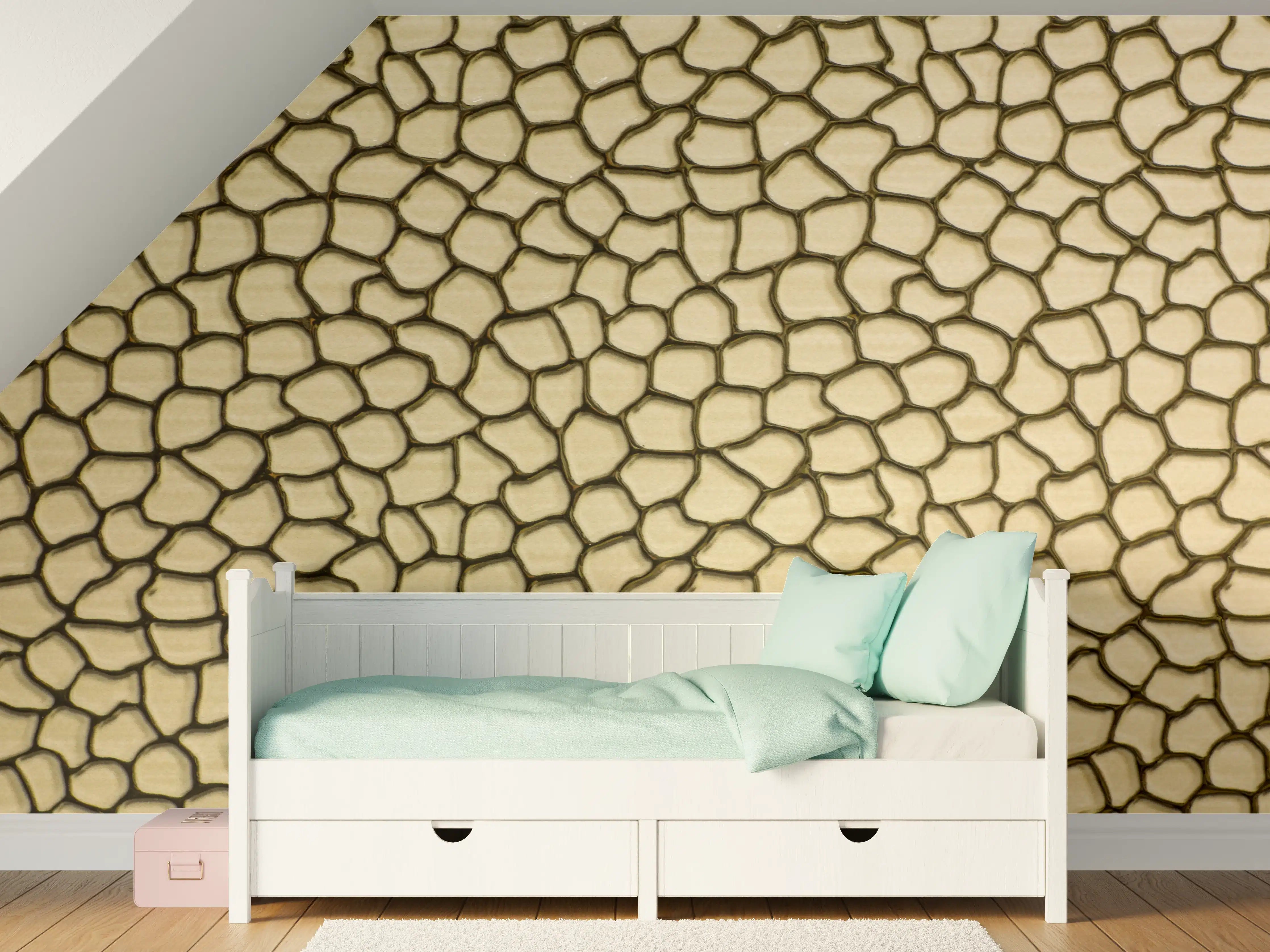 Kinderzimmer Wandgestaltung - Luxuriöse Goldene Marmor-Textur