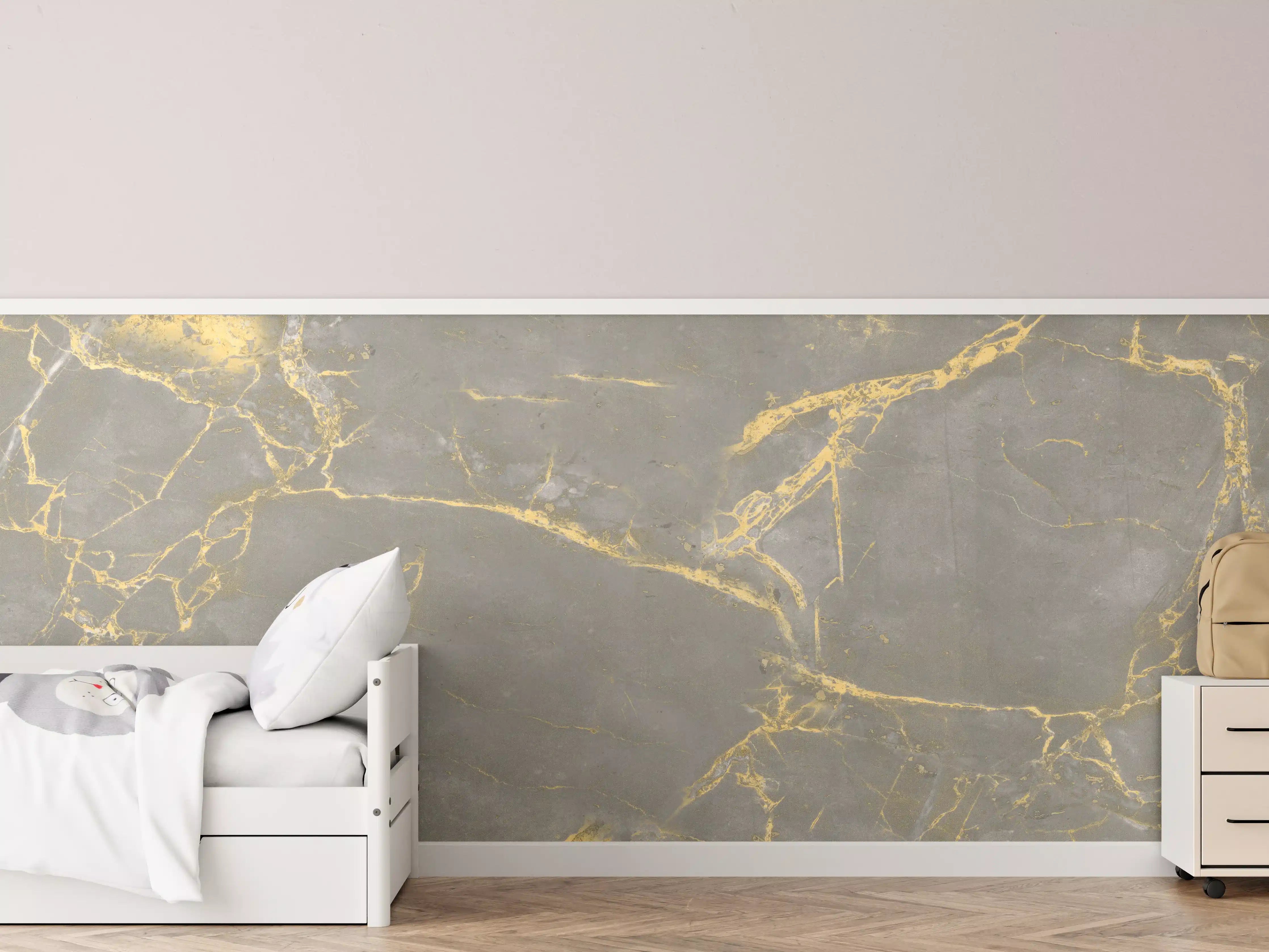 Kinderzimmer Wandgestaltung - Luxuriöse Goldmarmor-Textur