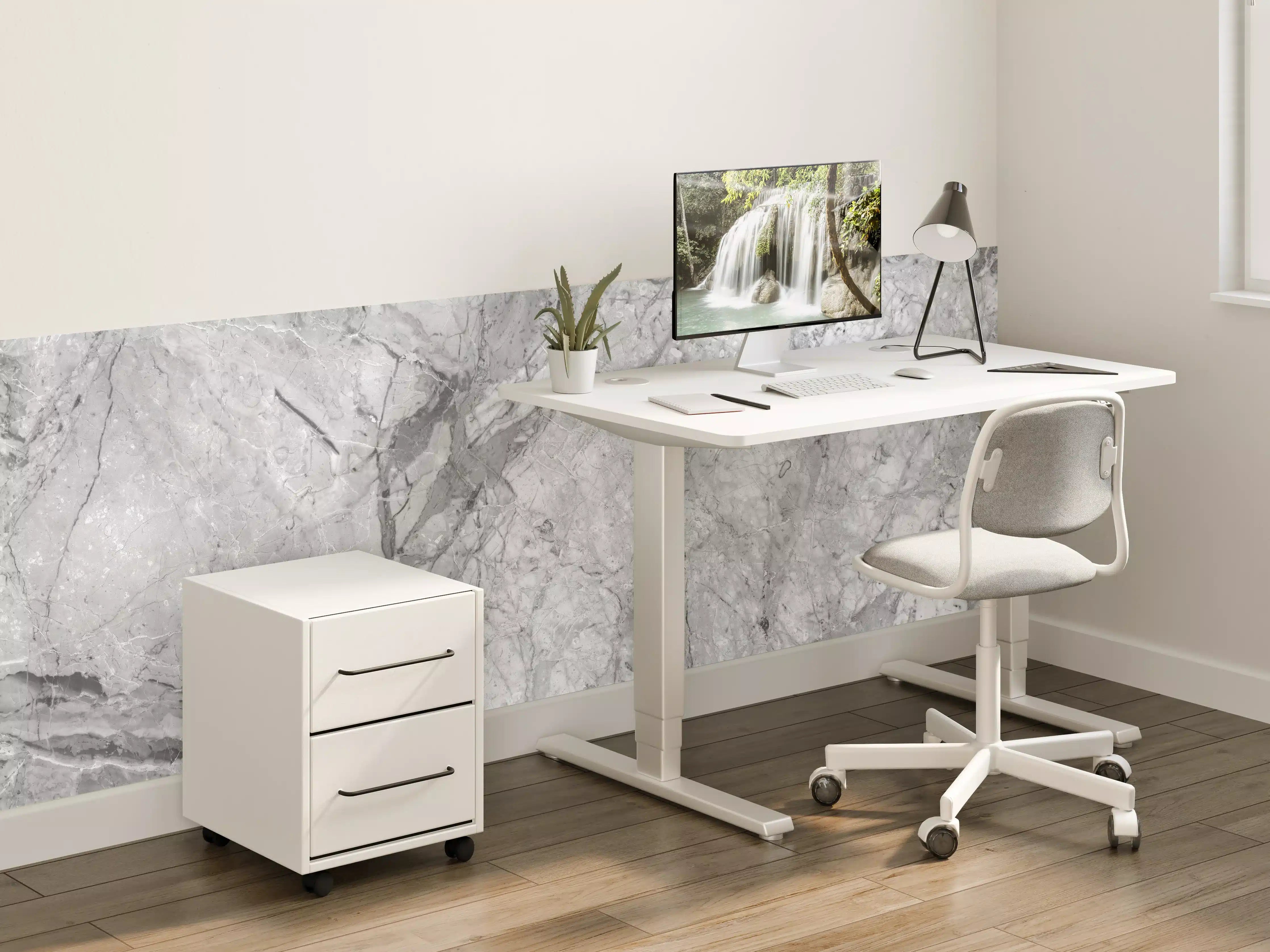 Kinderzimmer Wandgestaltung - Luxuriöse Marmorstruktur in Weißgrau