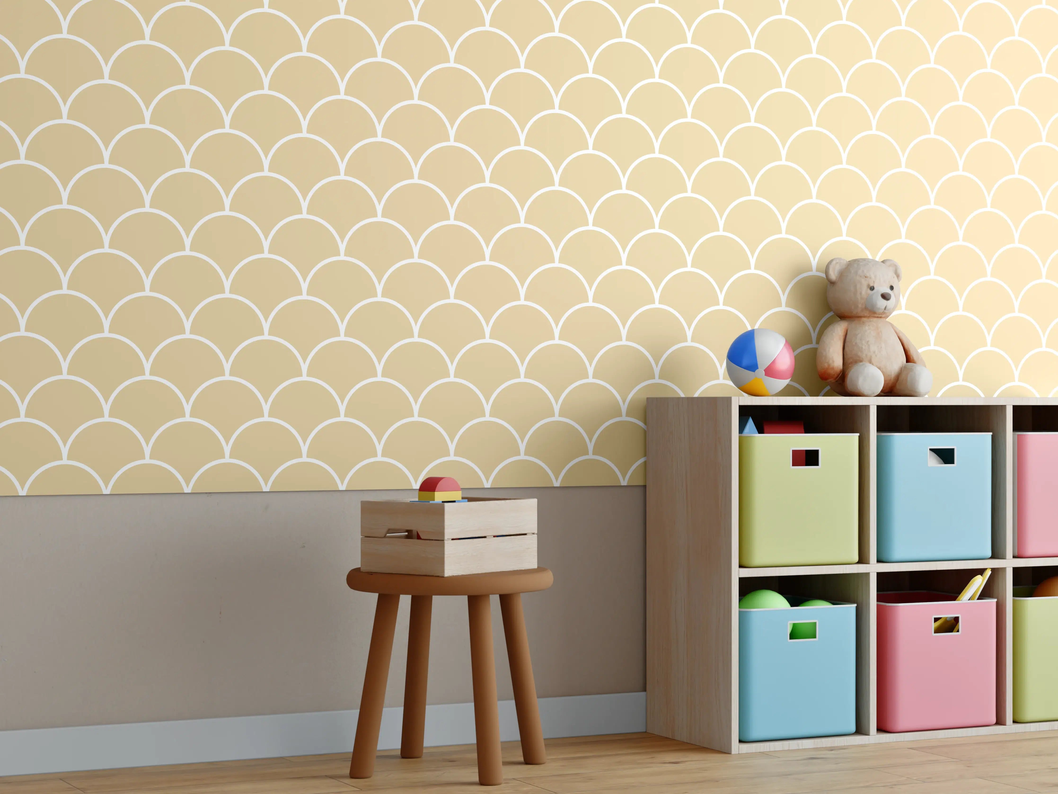 Kinderzimmer Wandgestaltung - Luxus-Beige-Grau-Marmor-Textur