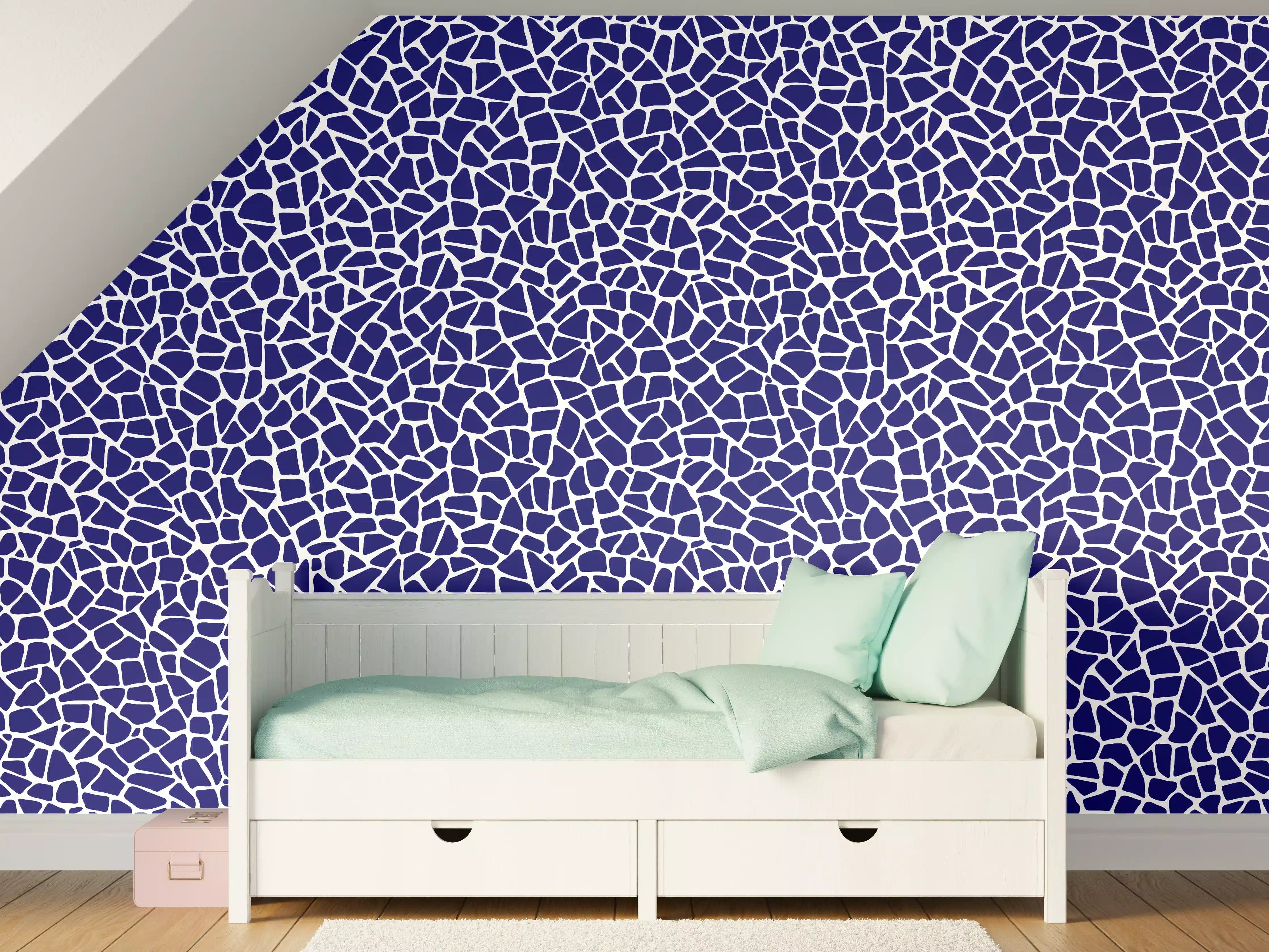 Kinderzimmer Wandgestaltung - Luxus-Blau-Grau-Mosaikfliese