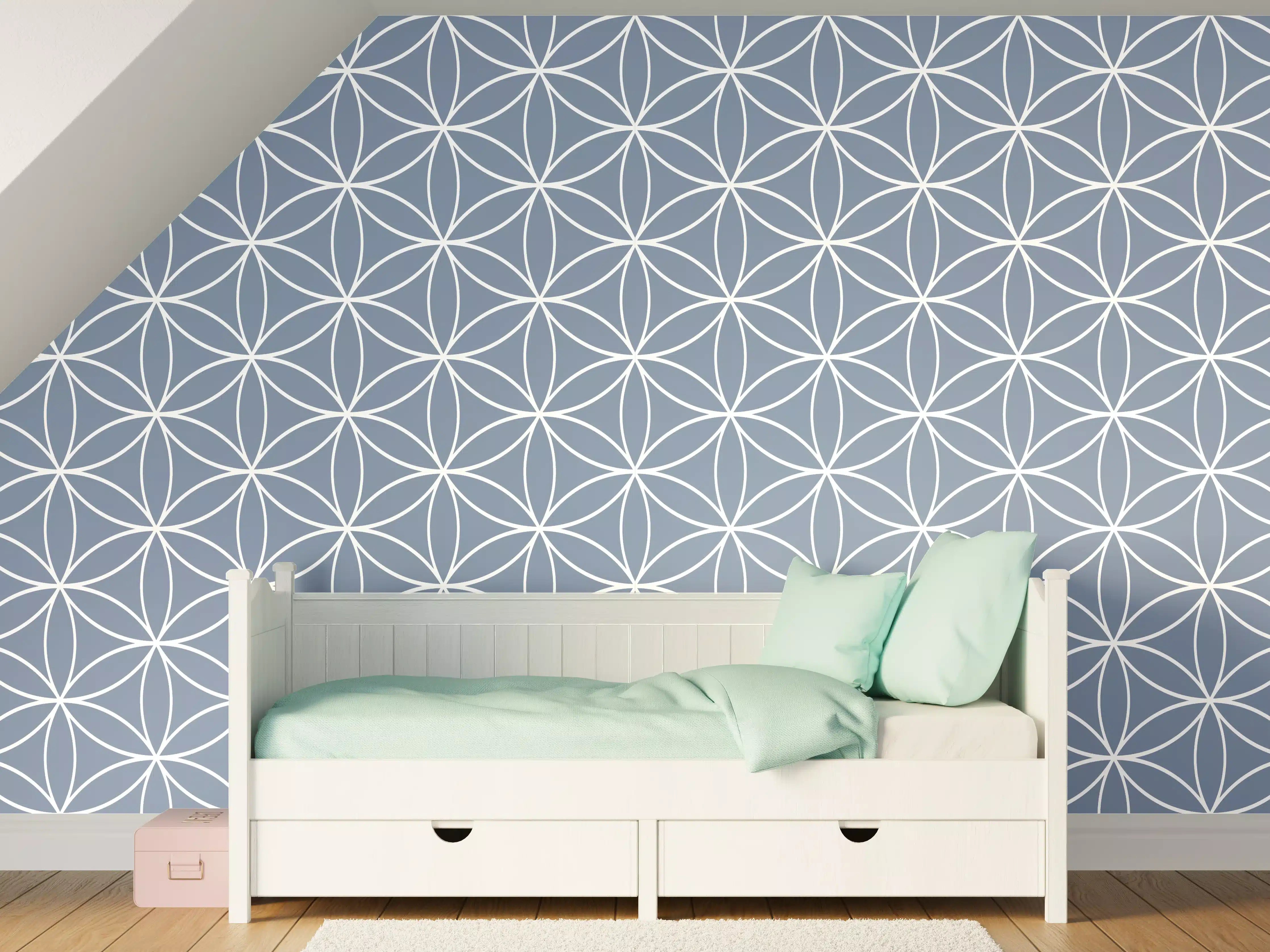 Kinderzimmer Wandgestaltung - Luxus-Blau-Grau-Muster