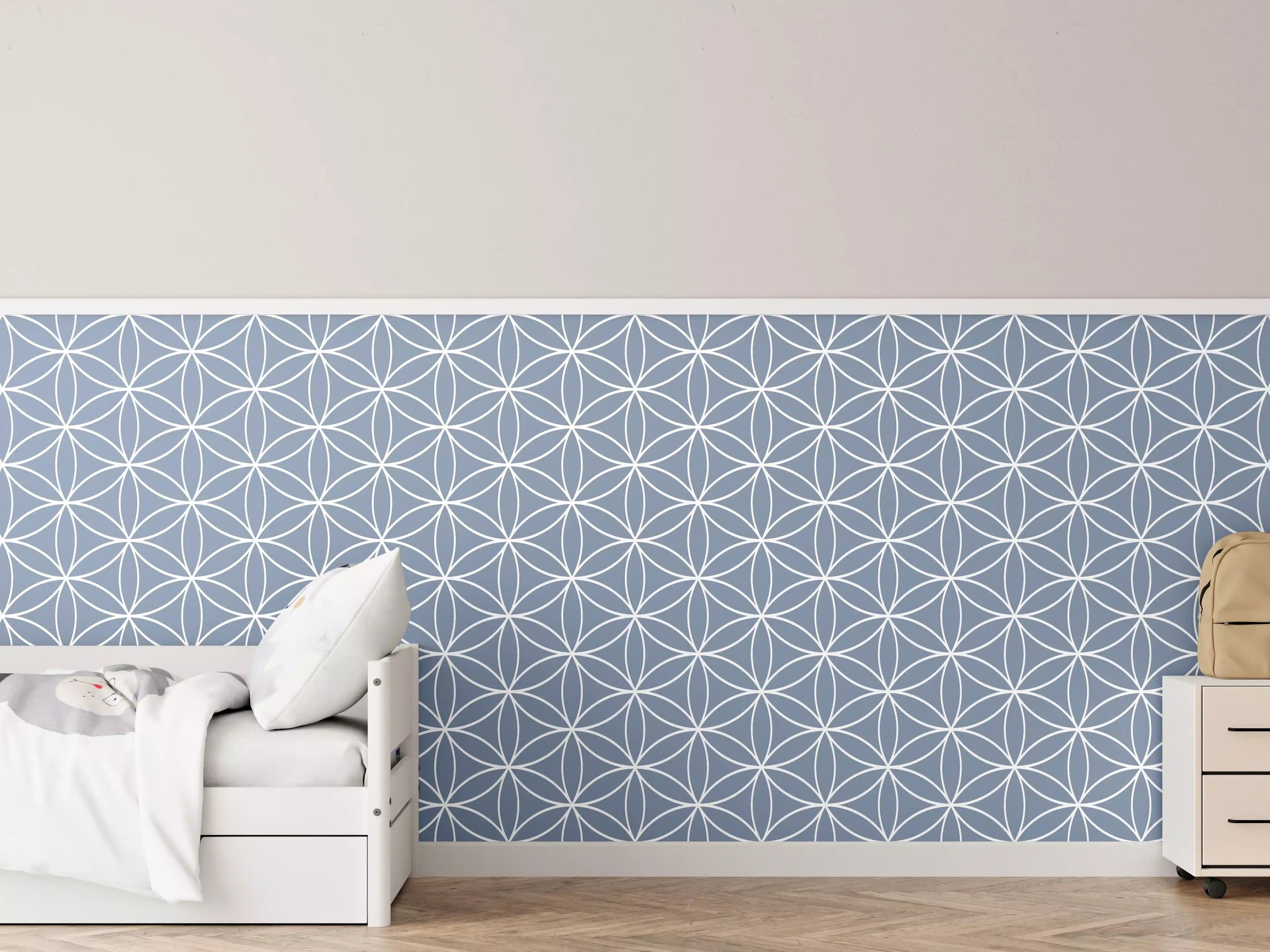 Kinderzimmer Wandgestaltung - Luxus-Blau-Grau-Muster