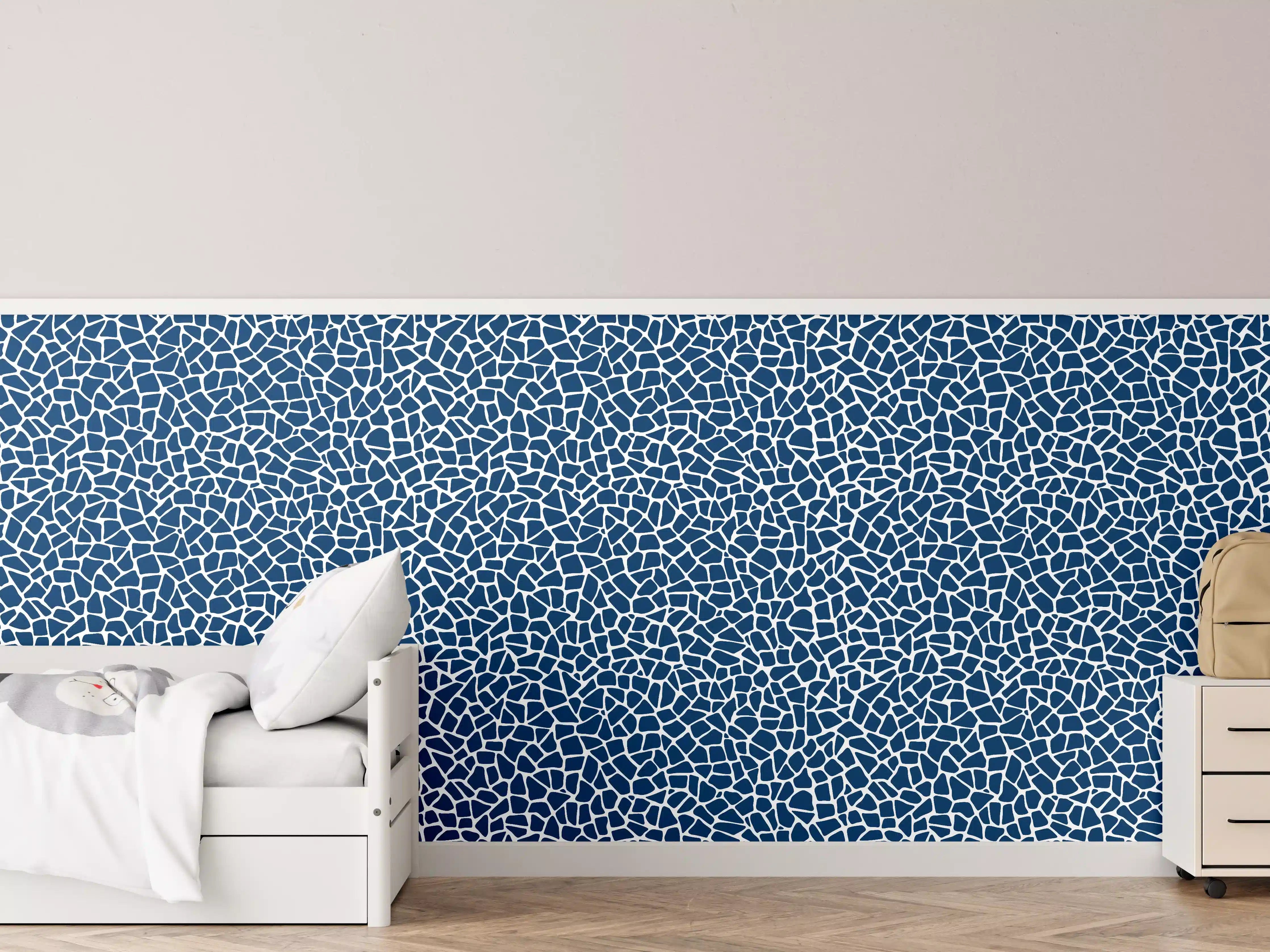 Kinderzimmer Wandgestaltung - Luxus-Blau-Mosaik-Tapete