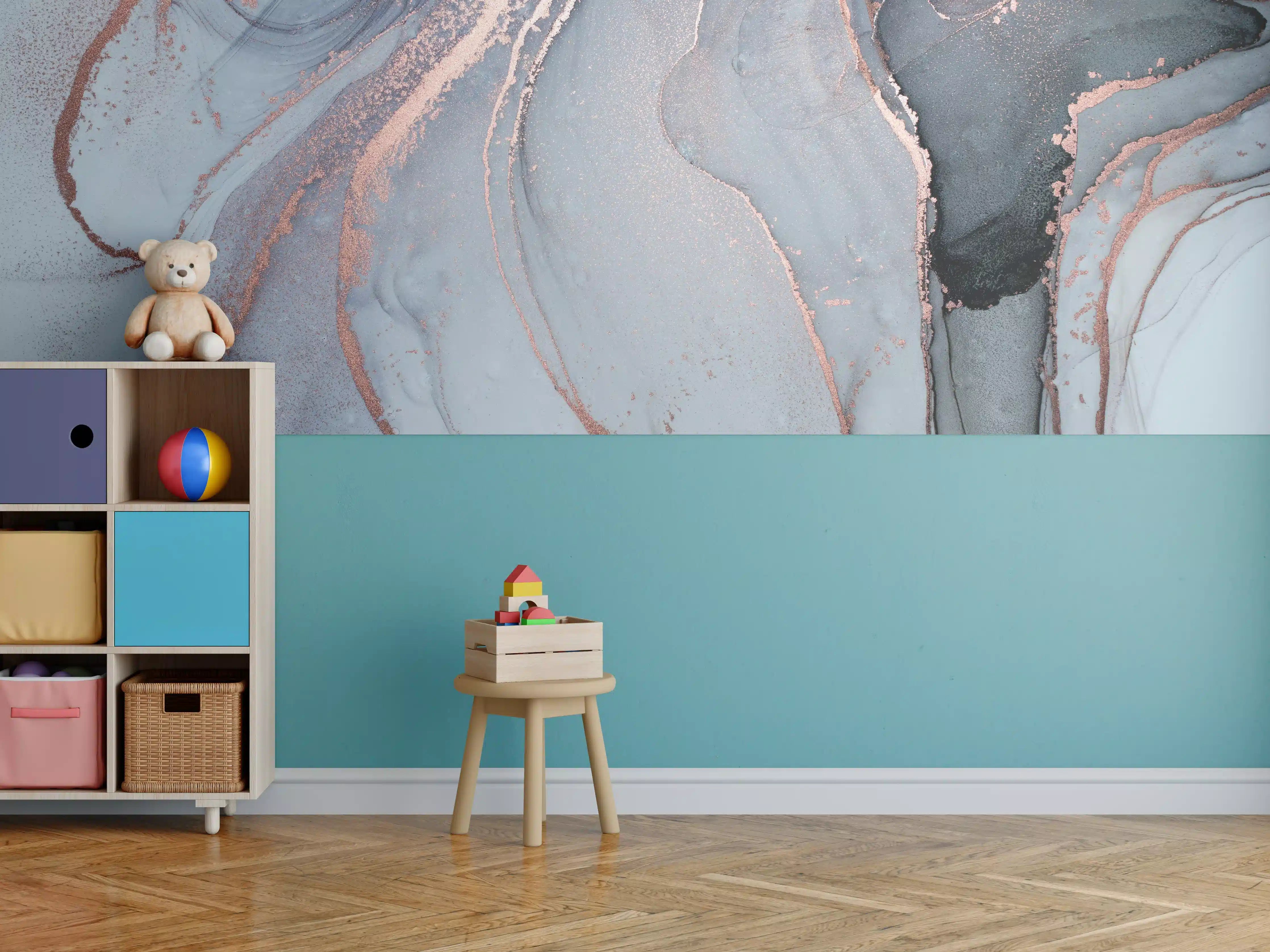 Kinderzimmer Wandgestaltung - Luxus Flüssigkunstmalerei - Alkoholtechnik