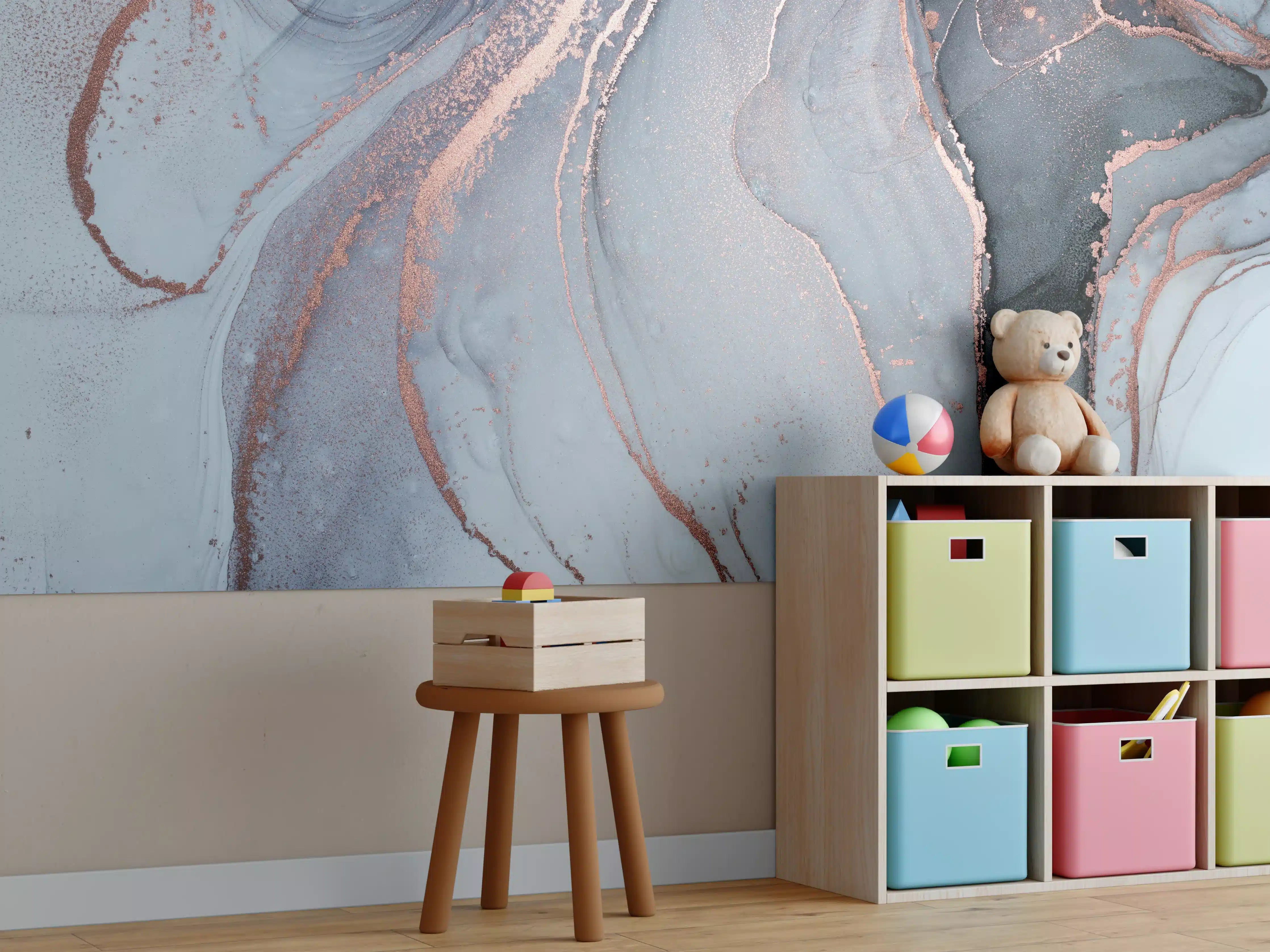 Kinderzimmer Wandgestaltung - Luxus Flüssigkunstmalerei - Alkoholtechnik