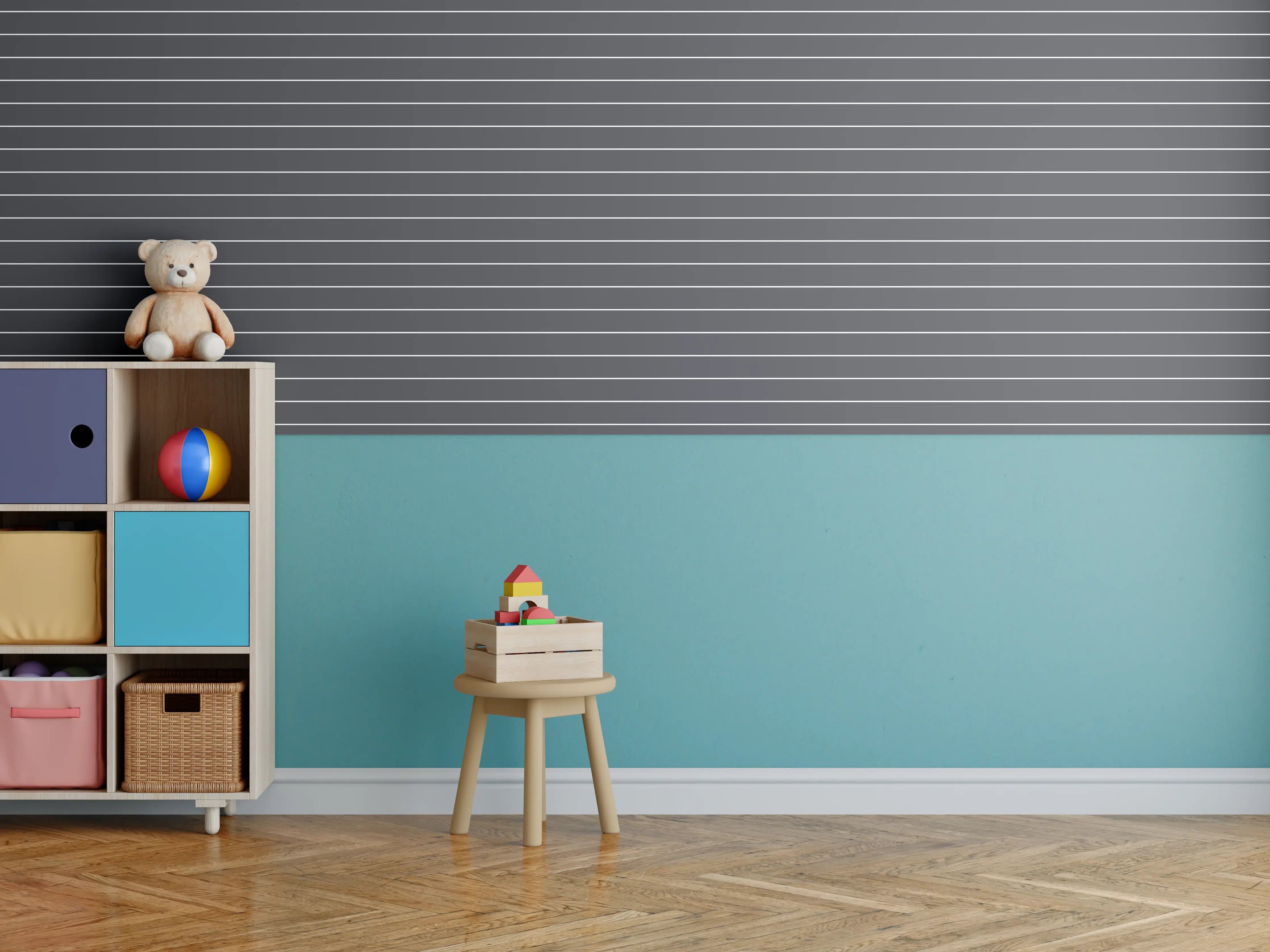 Kinderzimmer Wandgestaltung - Luxus-Grau-Horizontale-Textur