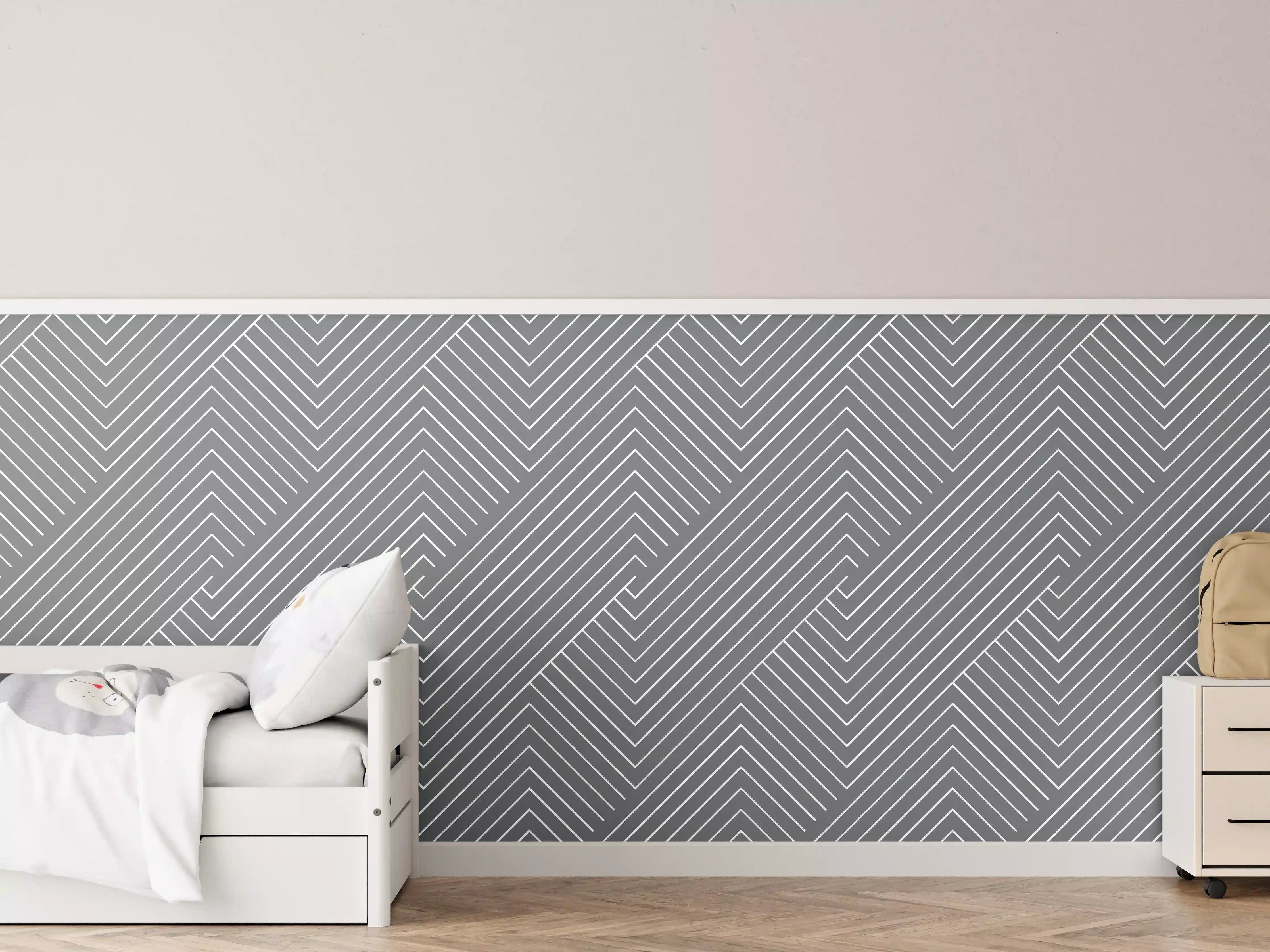 Kinderzimmer Wandgestaltung - Luxus-Grau-Marmor-Design