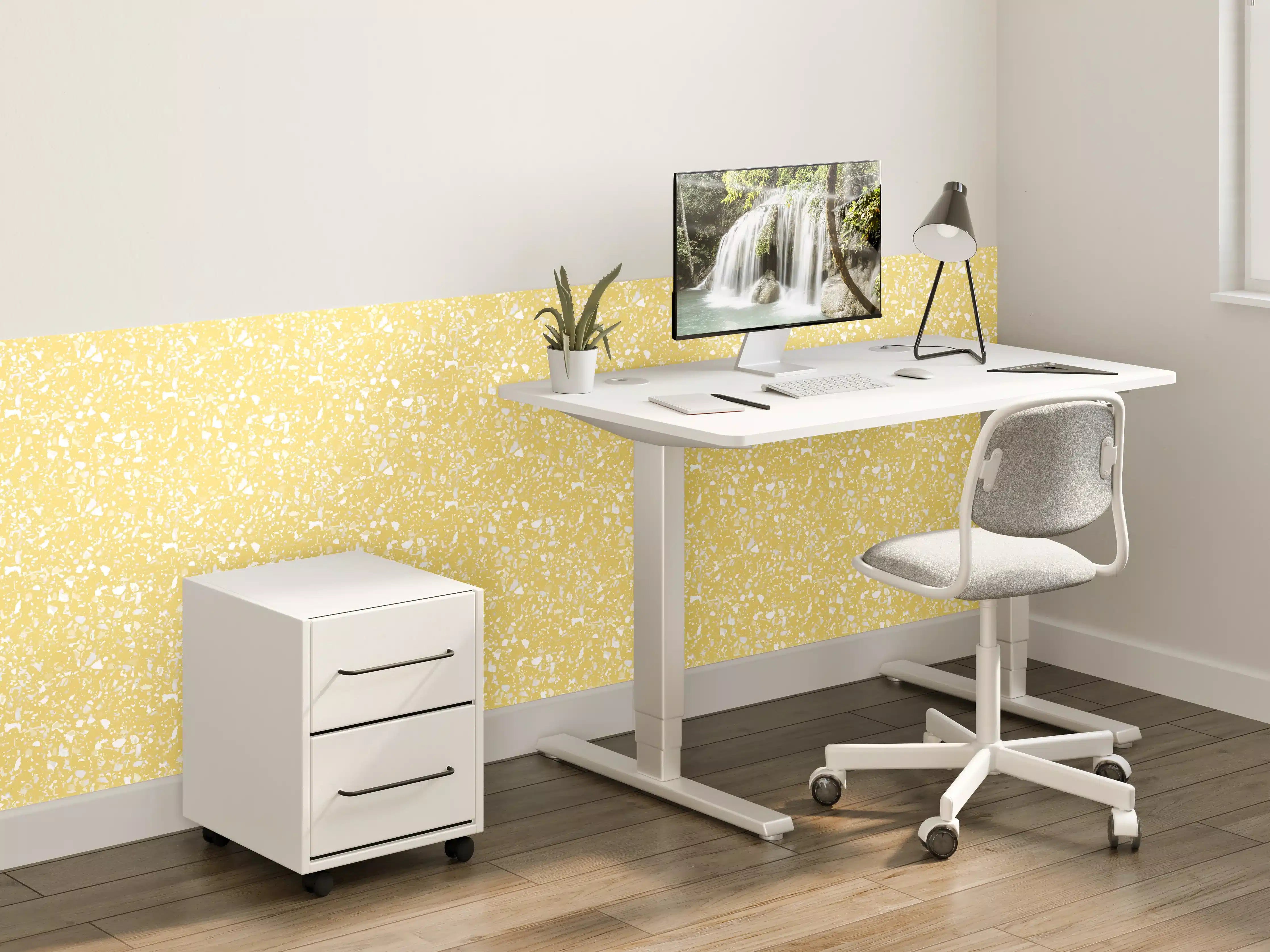 Kinderzimmer Wandgestaltung - Luxus-Graue Marmortextur mit Goldakzenten