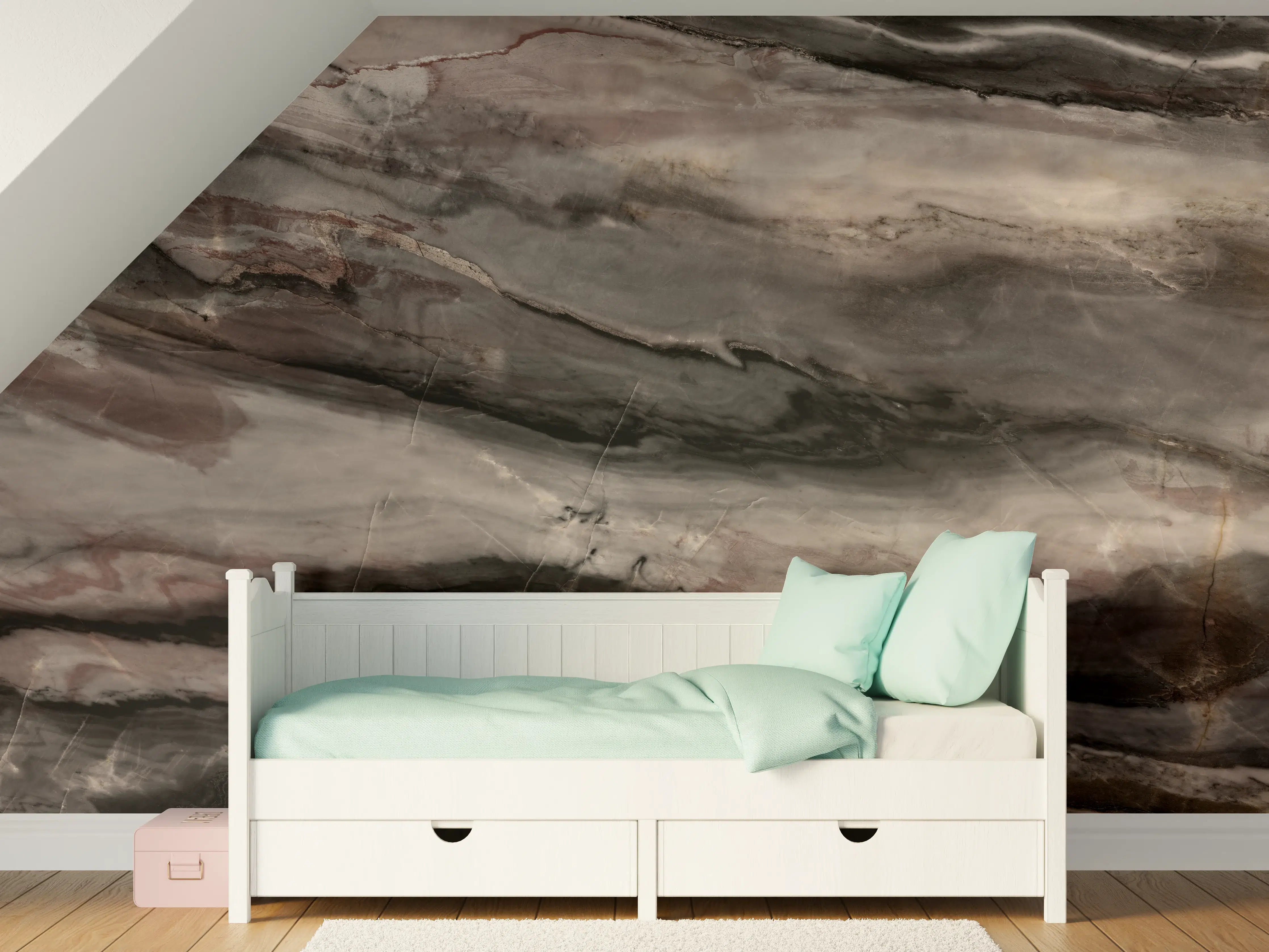 Kinderzimmer Wandgestaltung - Luxus-Optik mit natürlicher Marmor-Textur