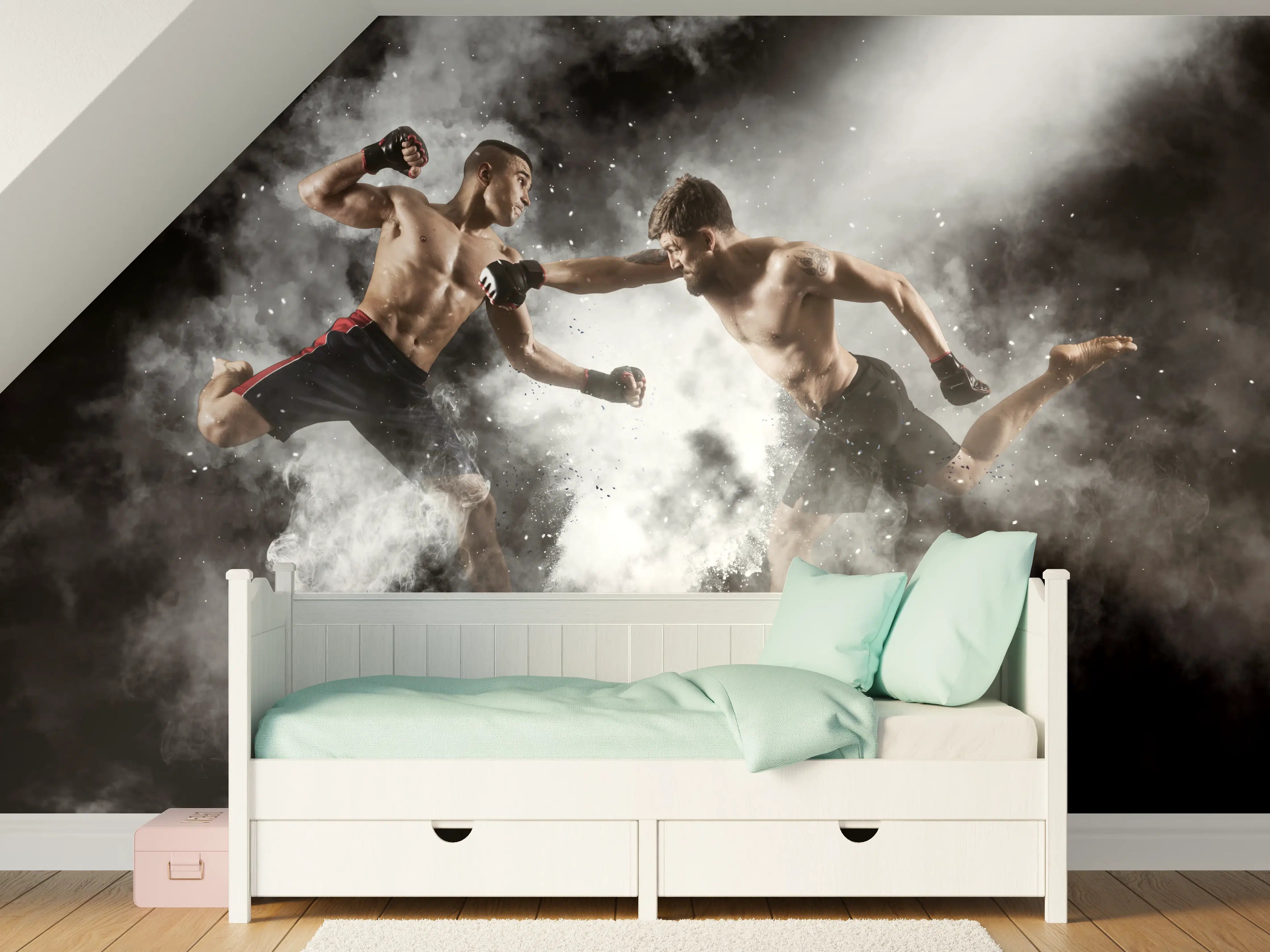 Kinderzimmer Wandgestaltung - MMA-Boxer im Kampf