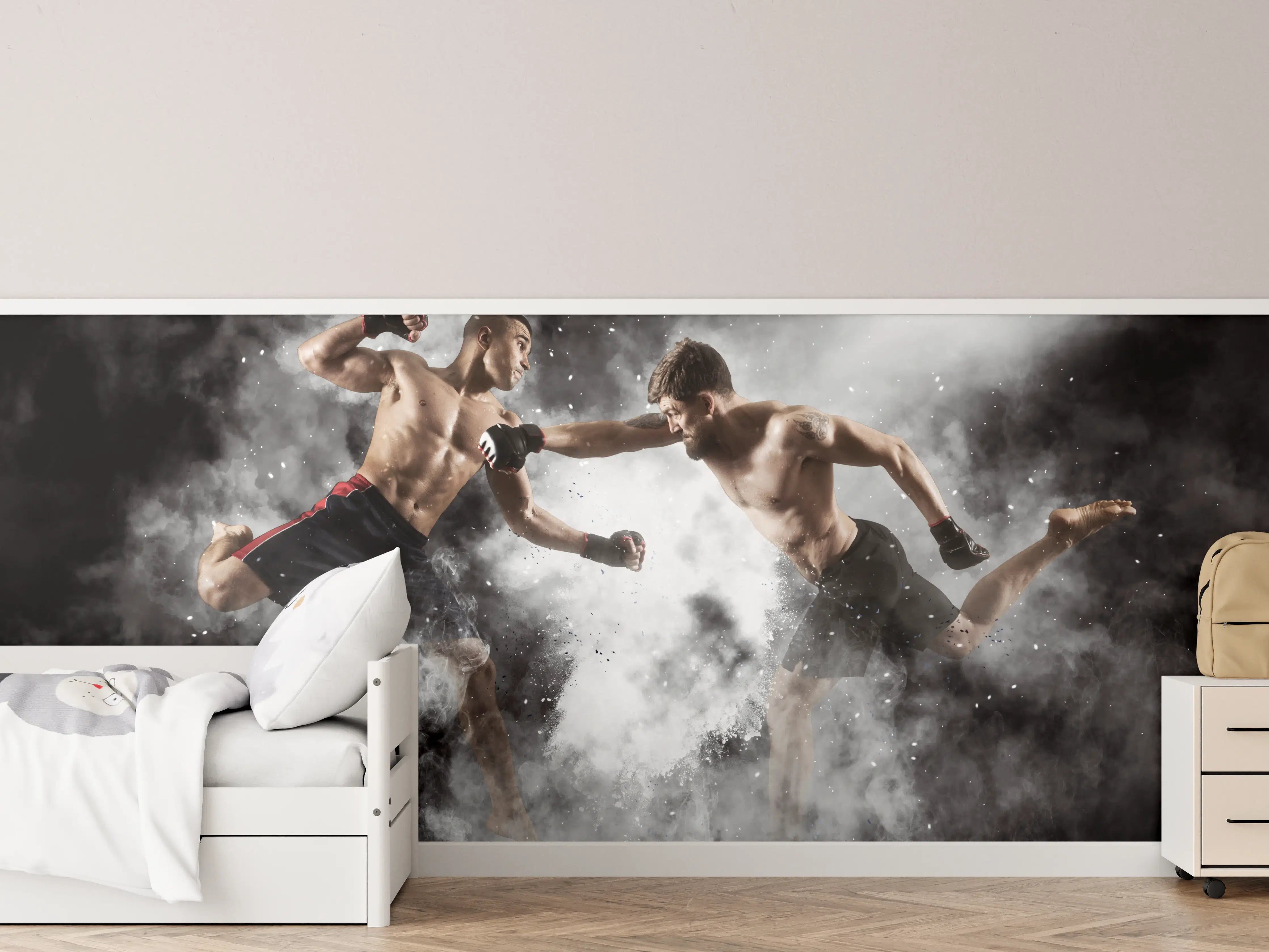 Kinderzimmer Wandgestaltung - MMA-Boxer im Kampf