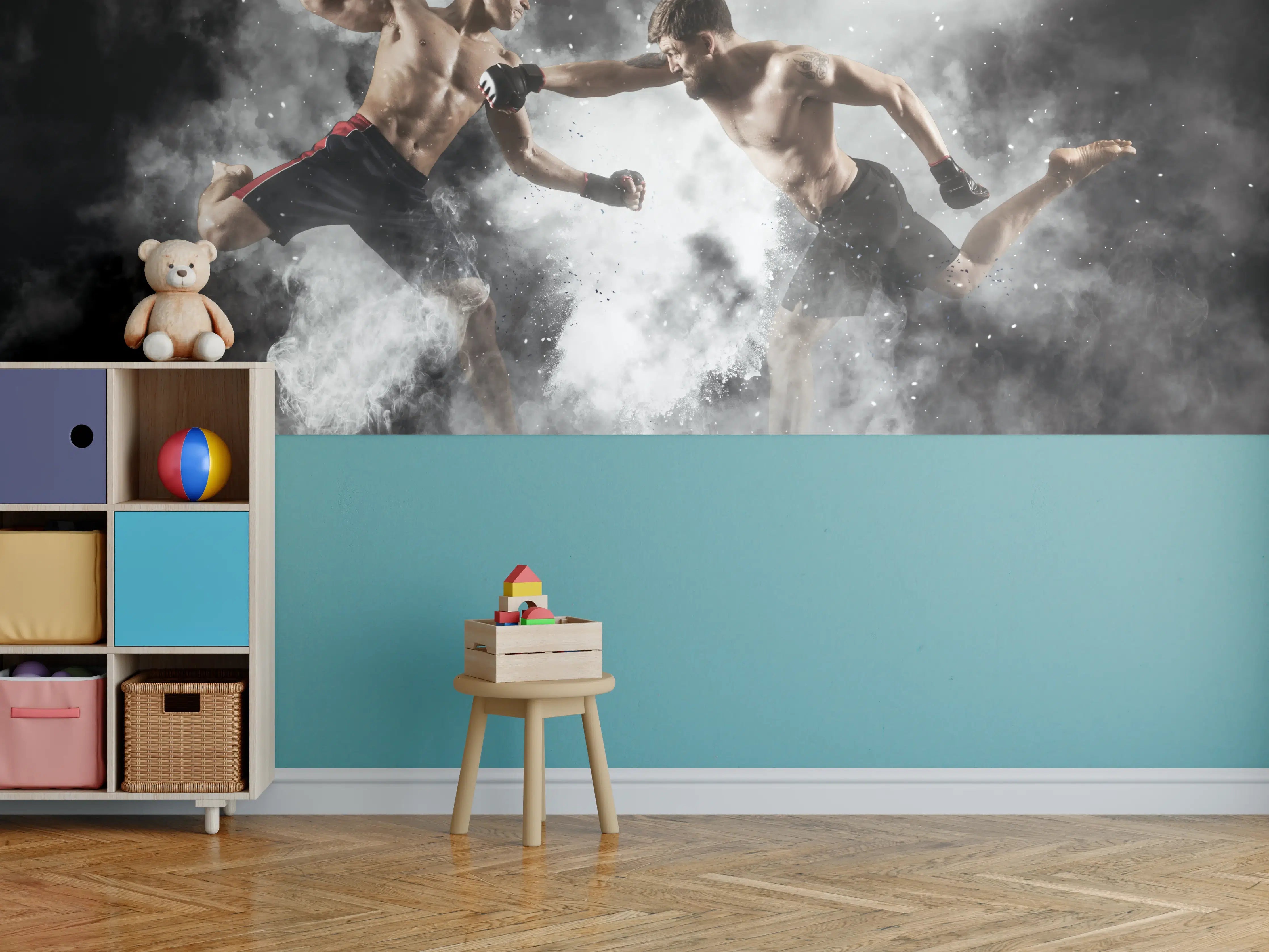 Kinderzimmer Wandgestaltung - MMA-Boxer im Kampf