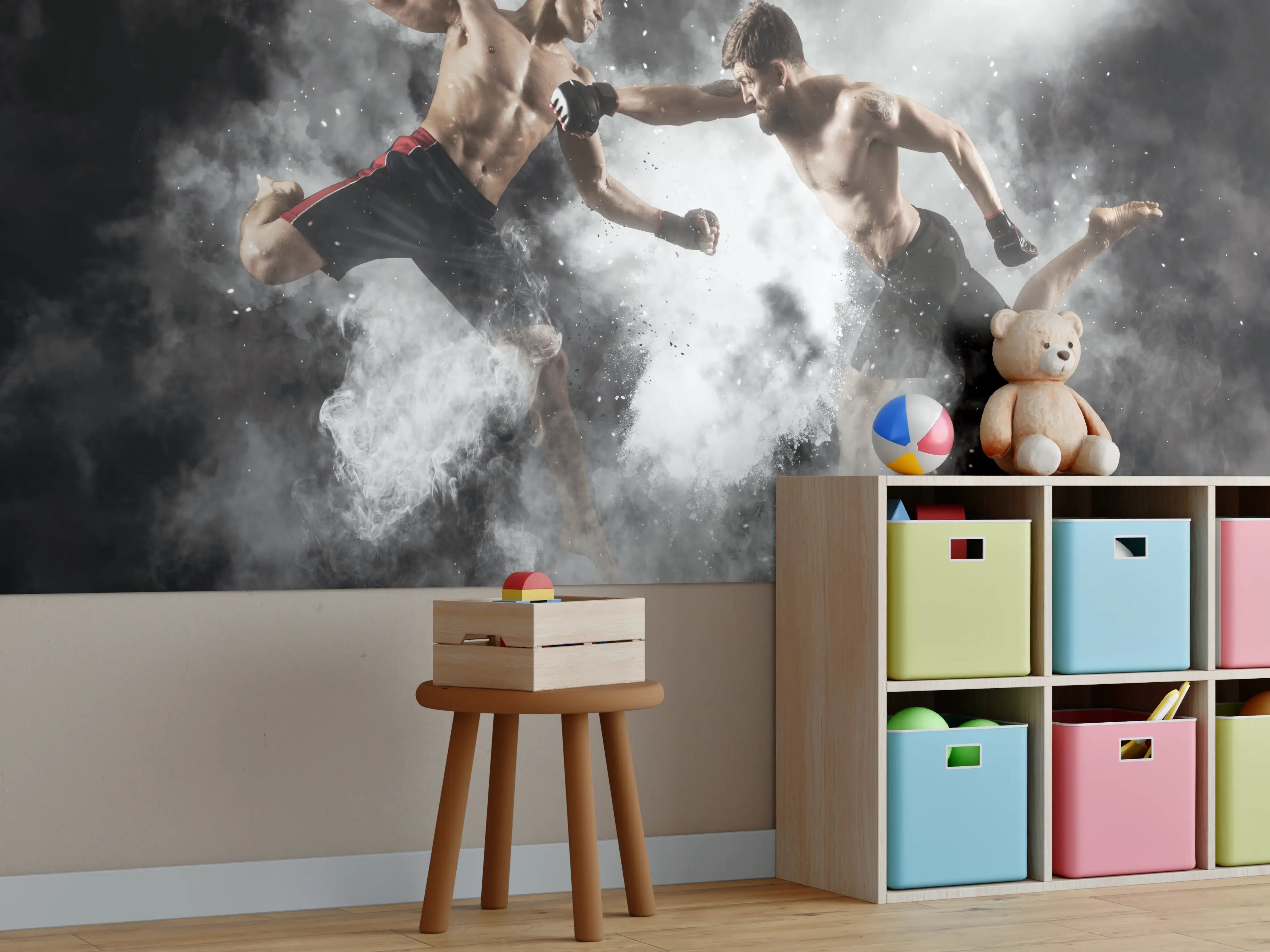 Kinderzimmer Wandgestaltung - MMA-Boxer im Kampf