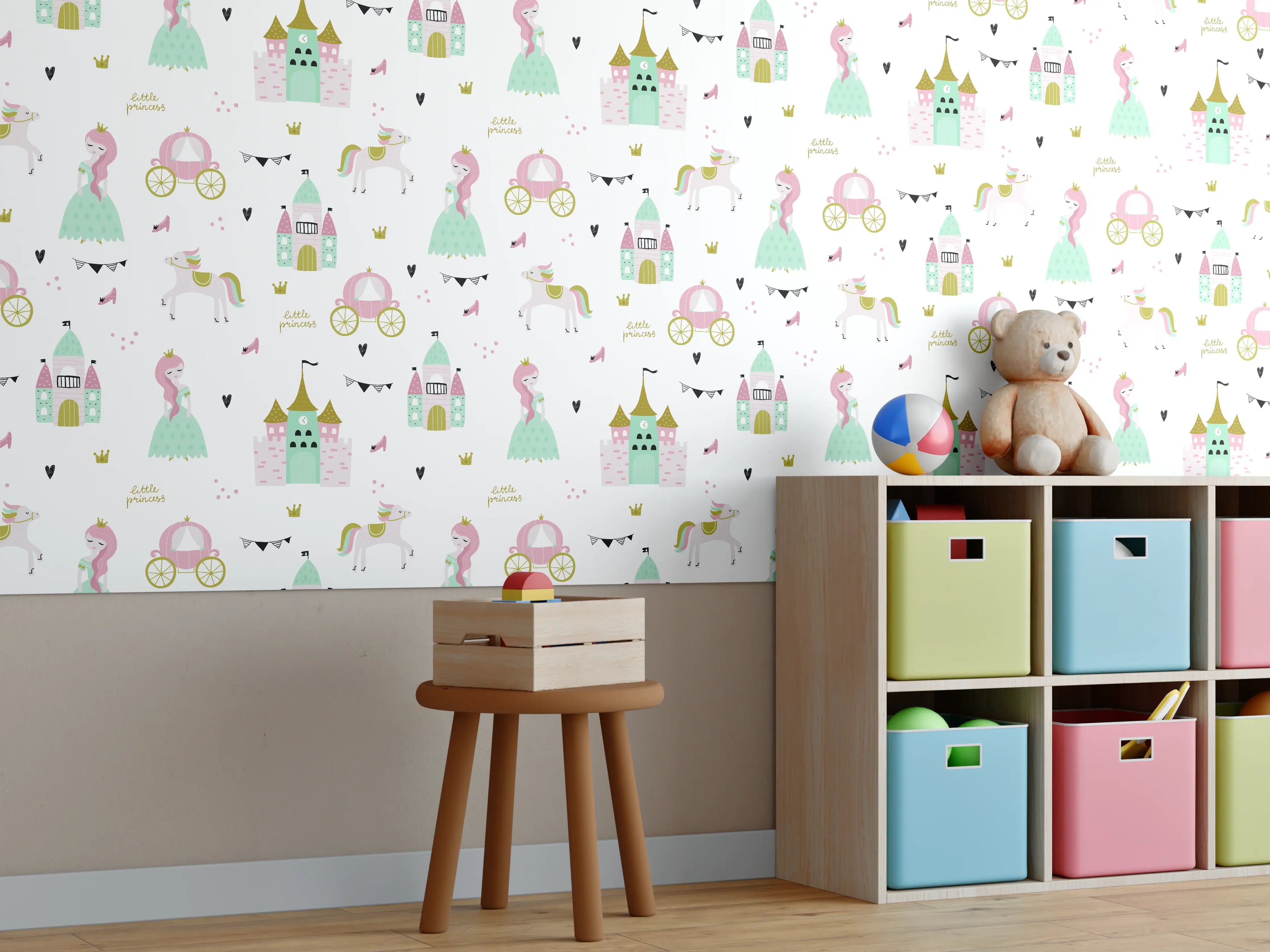 Kinderzimmer Wandgestaltung - Märchenschloss mit Feen und Einhörnern