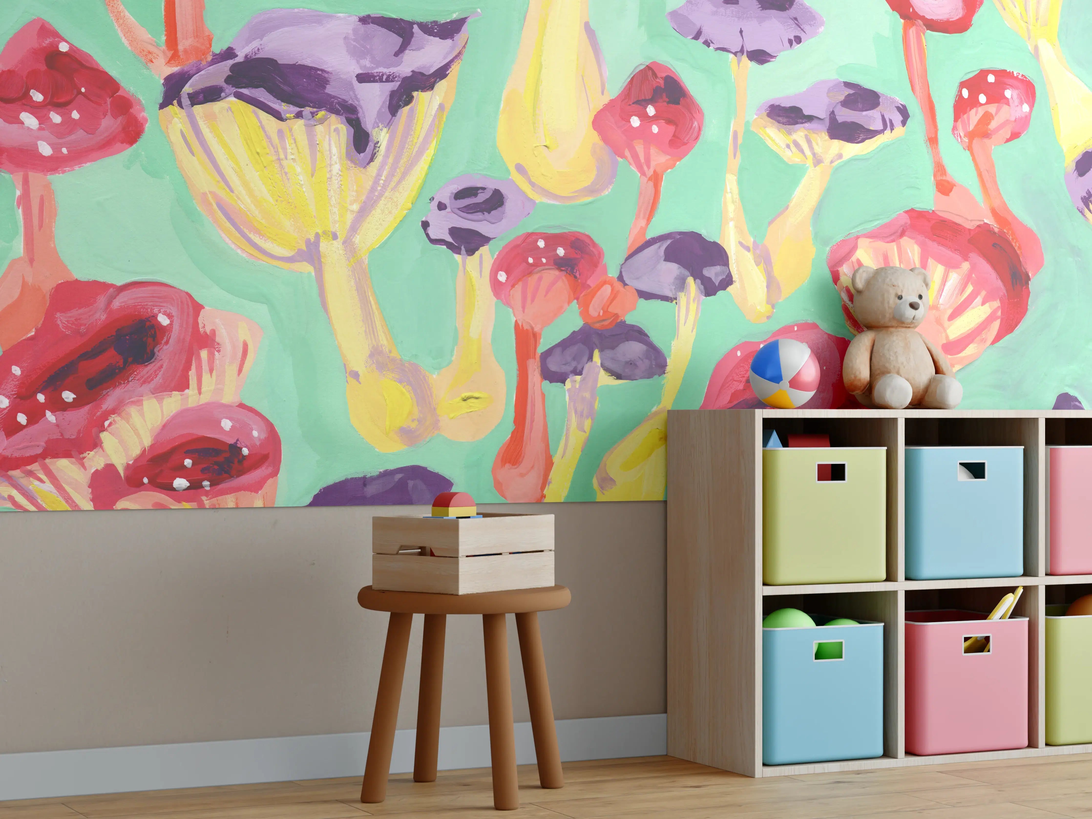 Kinderzimmer Wandgestaltung - Magische Pilze - Gemälde