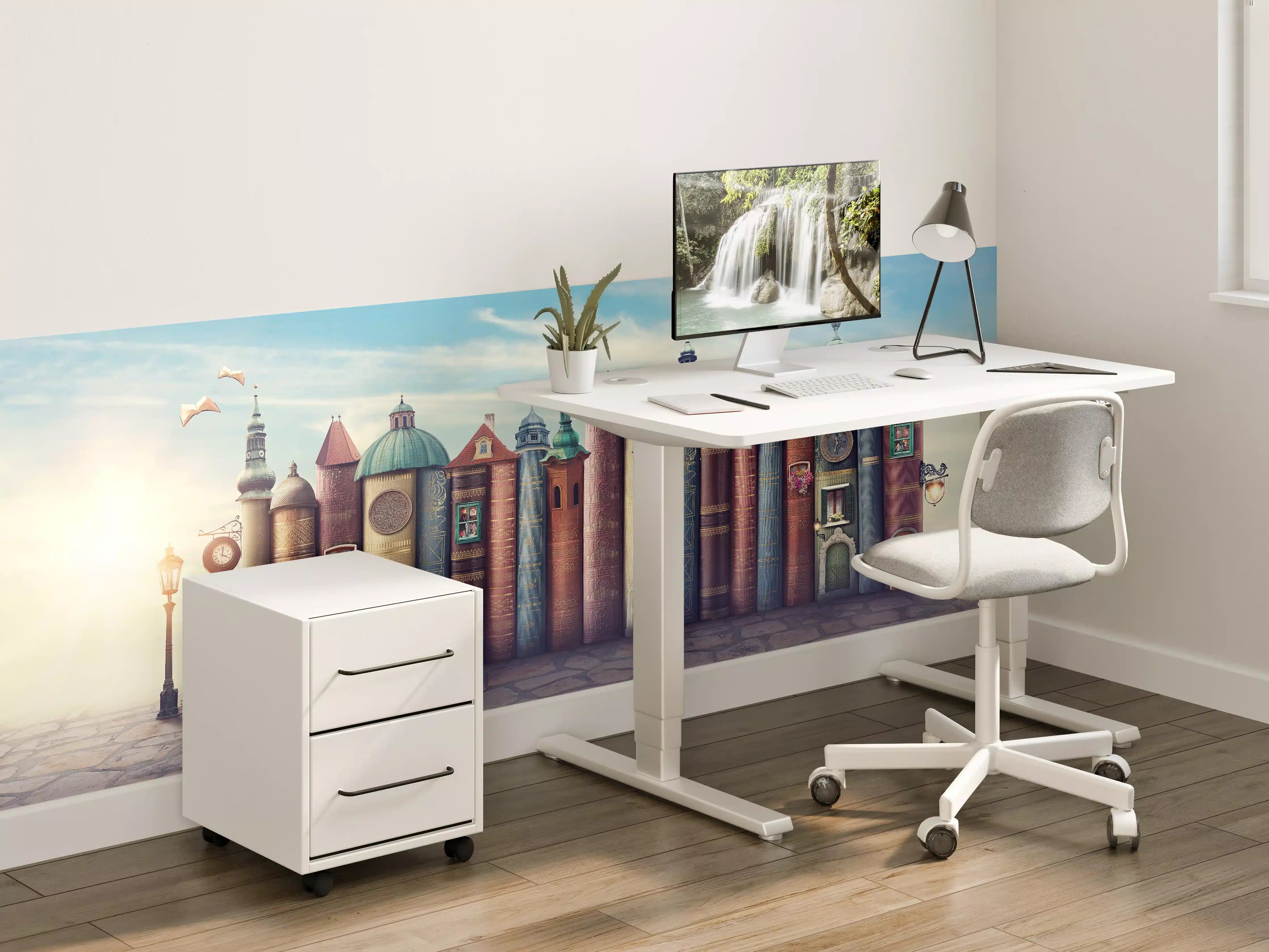 Kinderzimmer Wandgestaltung - Magische Stadt aus Büchern