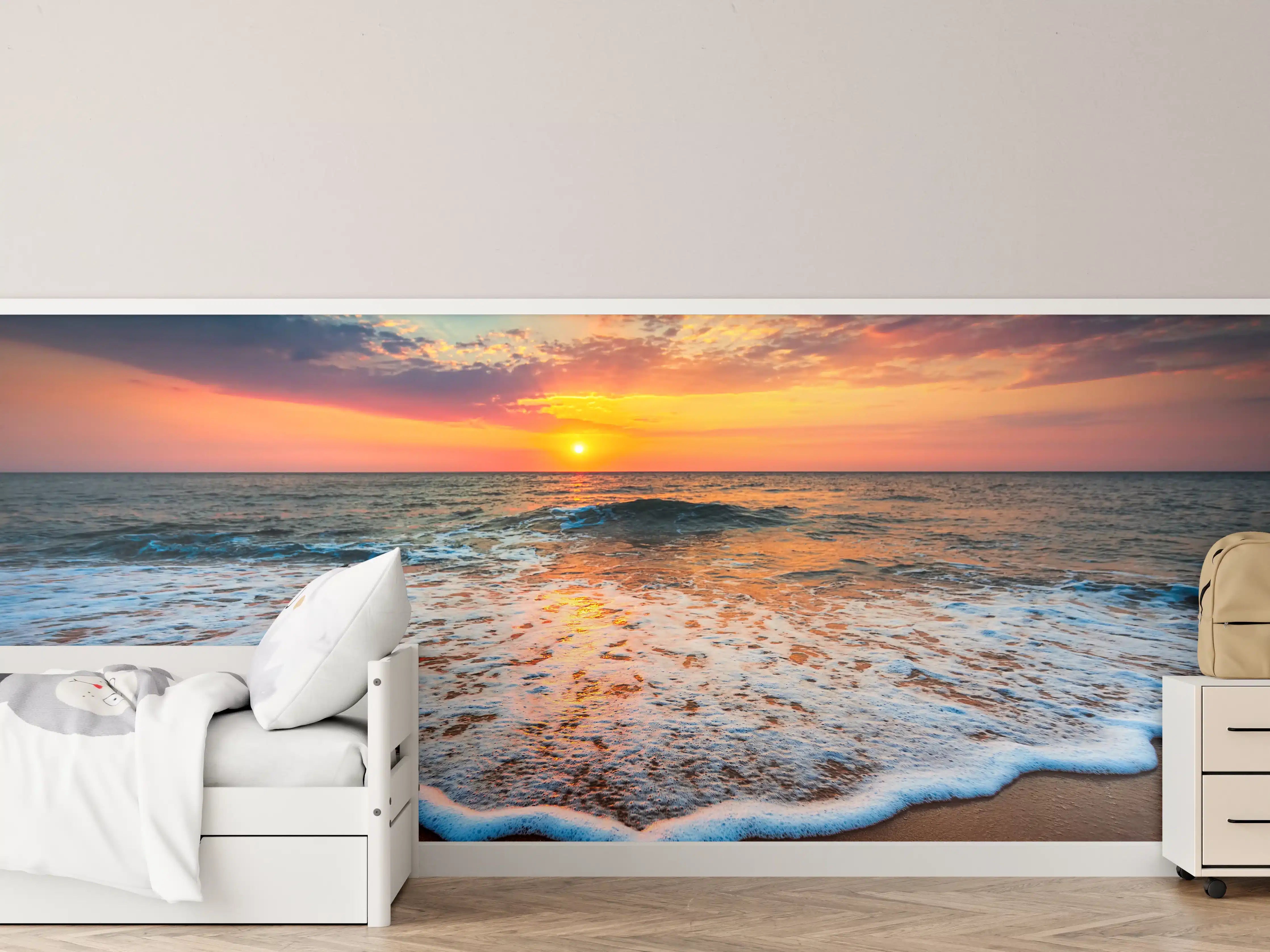 Kinderzimmer Wandgestaltung - Magischer Sonnenaufgang Meer