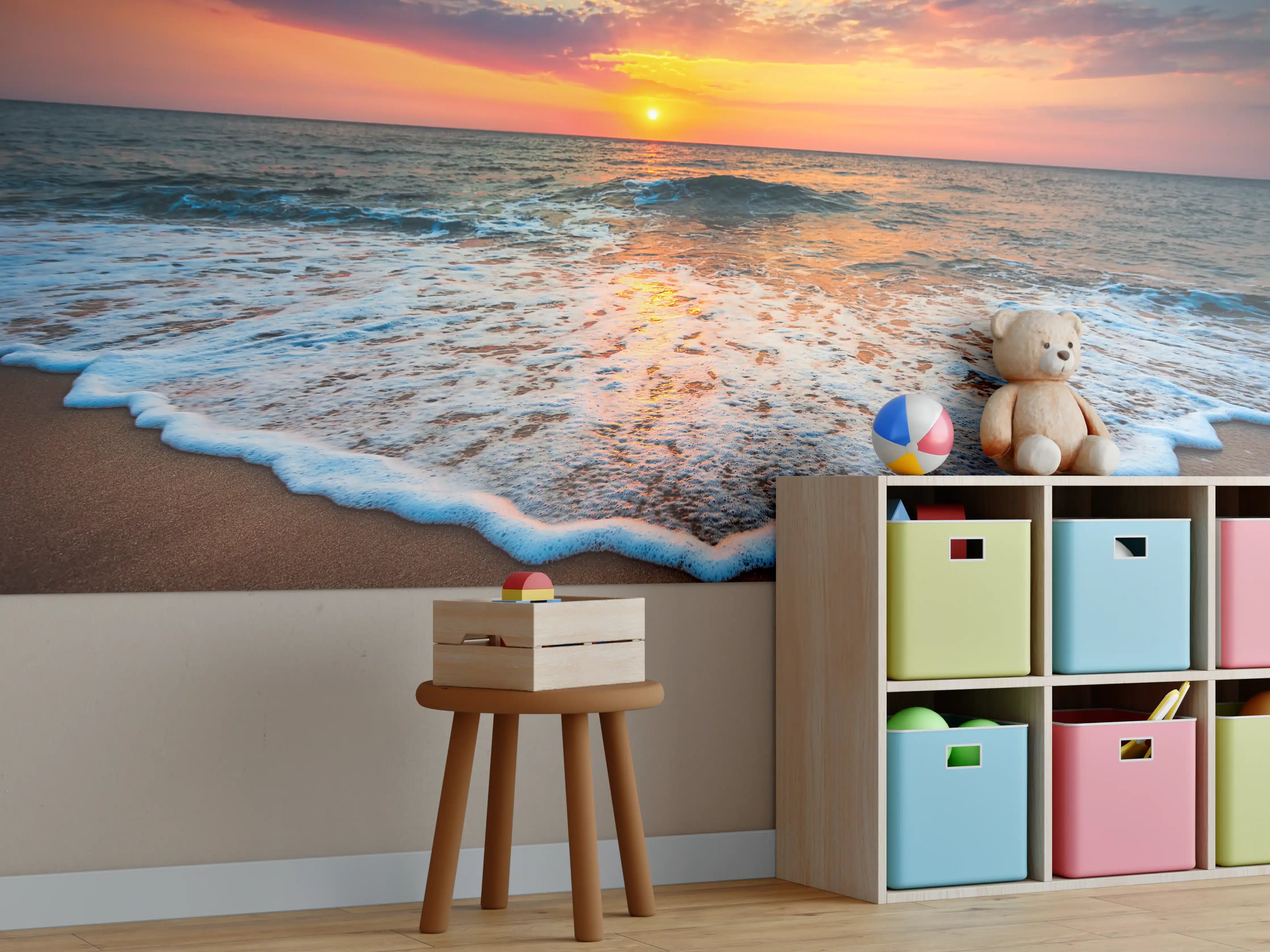 Kinderzimmer Wandgestaltung - Magischer Sonnenaufgang Meer