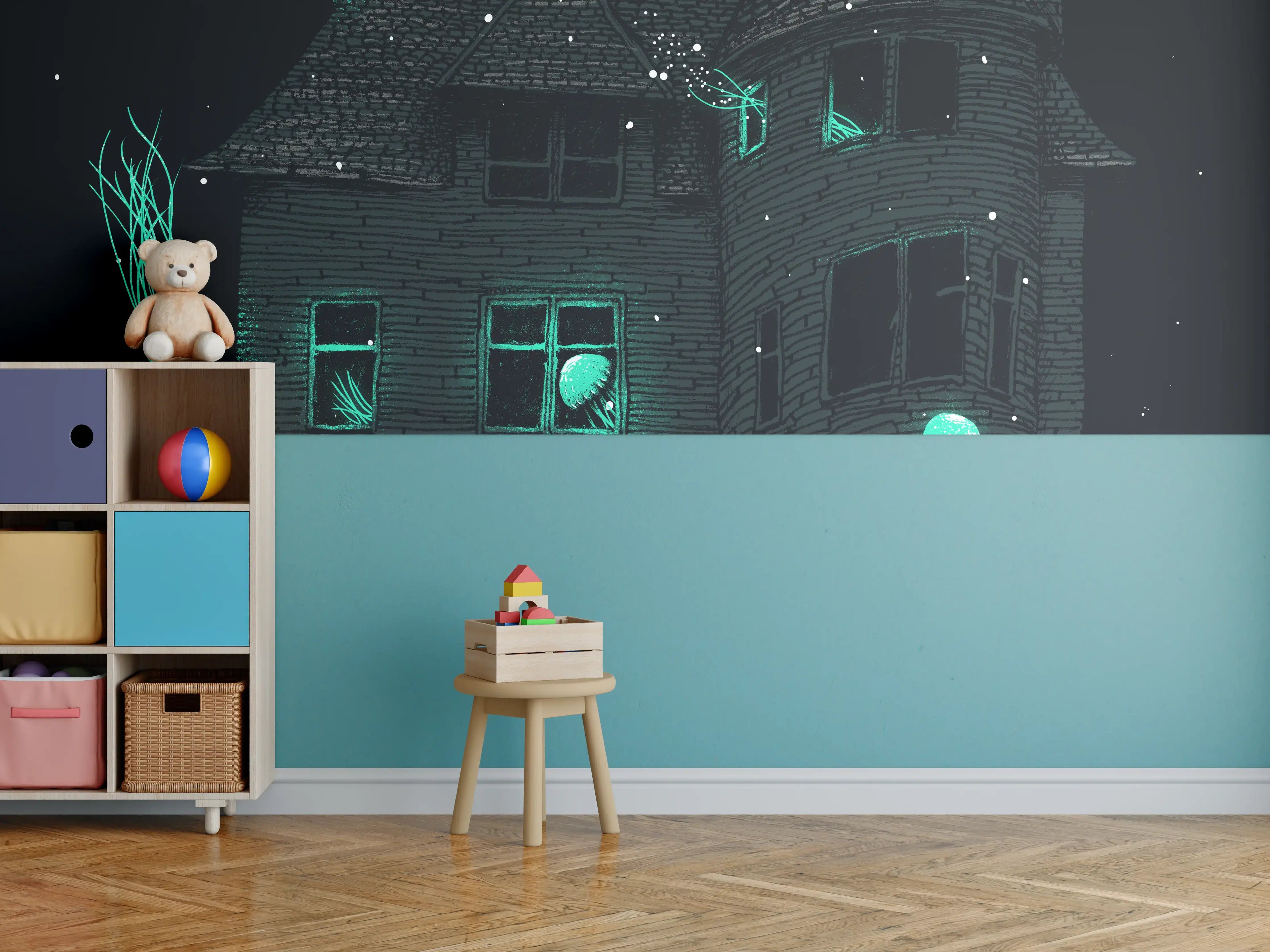 Kinderzimmer Wandgestaltung - Magisches Haus Sternennacht