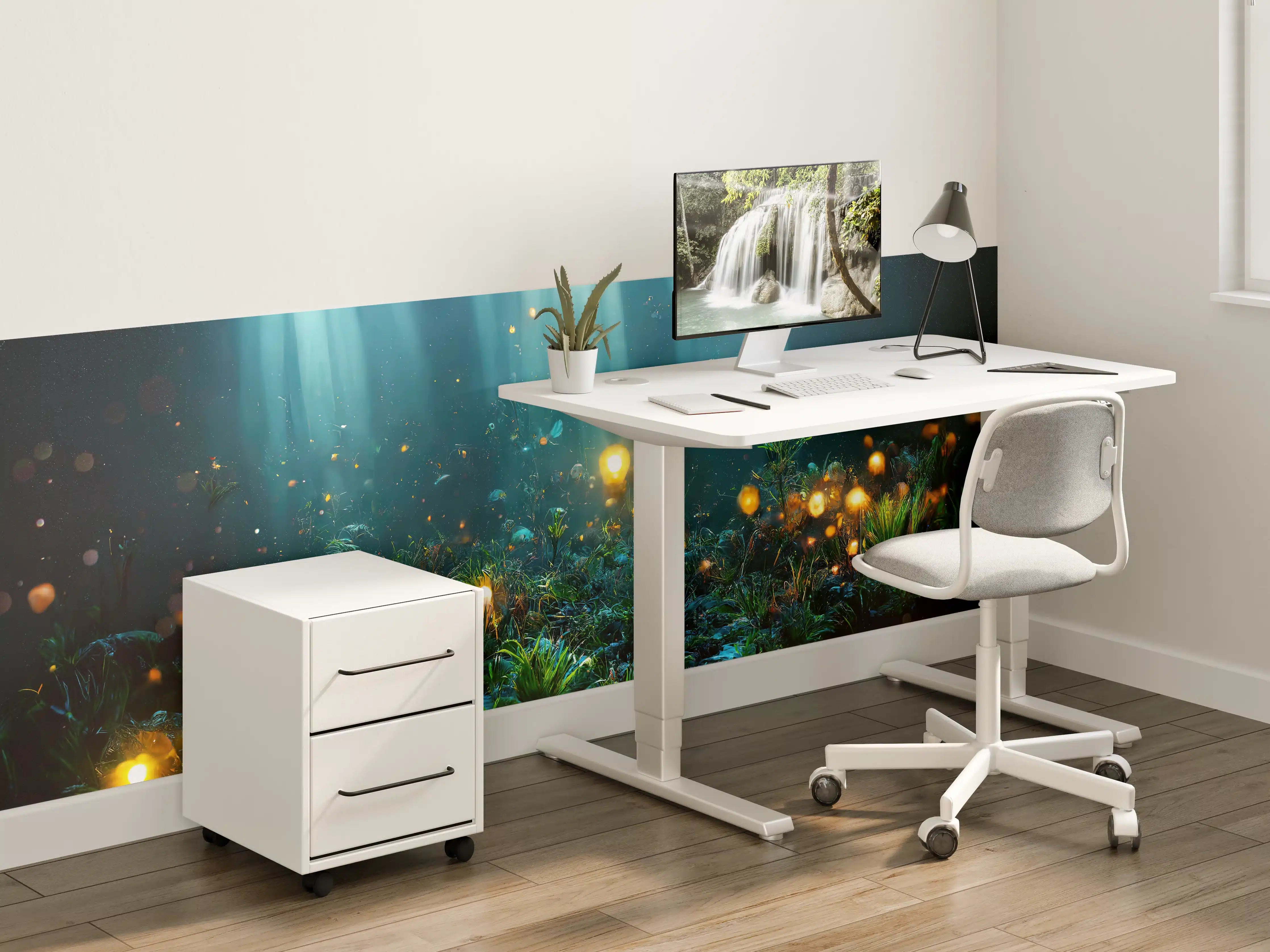 Kinderzimmer Wandgestaltung - Magisches Unterwasser-Lichtermeer