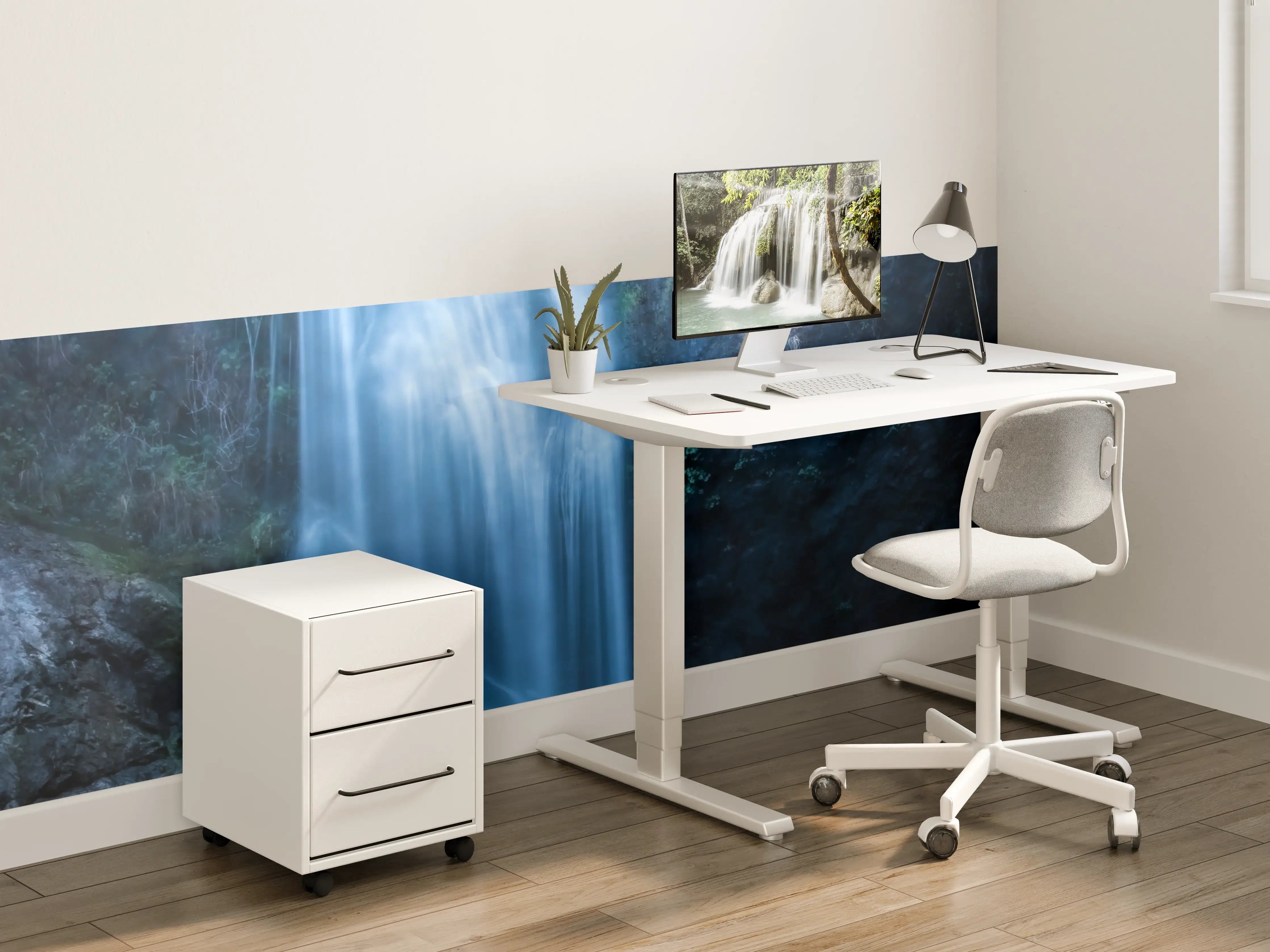 Kinderzimmer Wandgestaltung - Majestärer Wasserfall mit kristallklarem Wasser