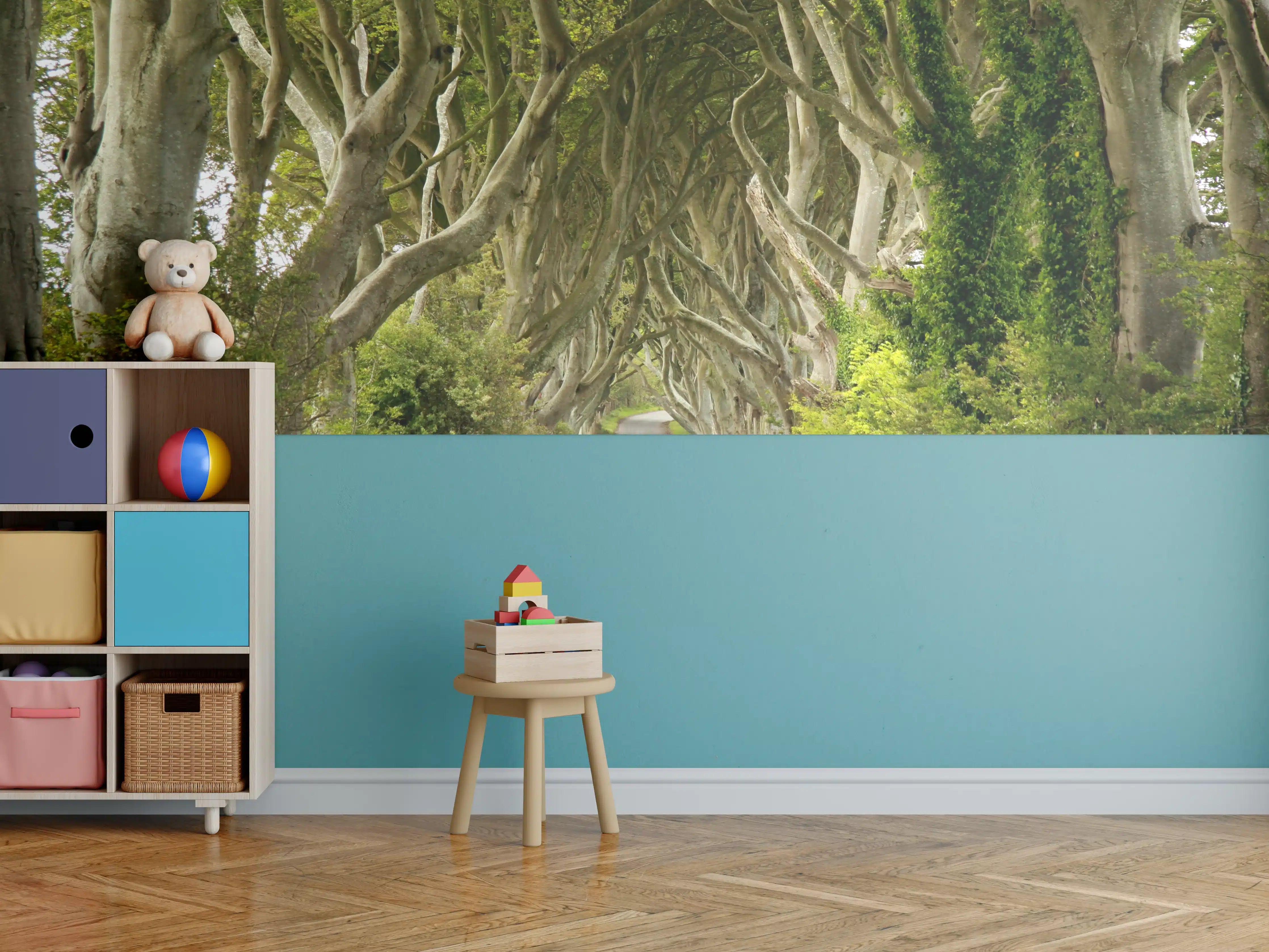 Kinderzimmer Wandgestaltung - Majestätischer Baumtunnel