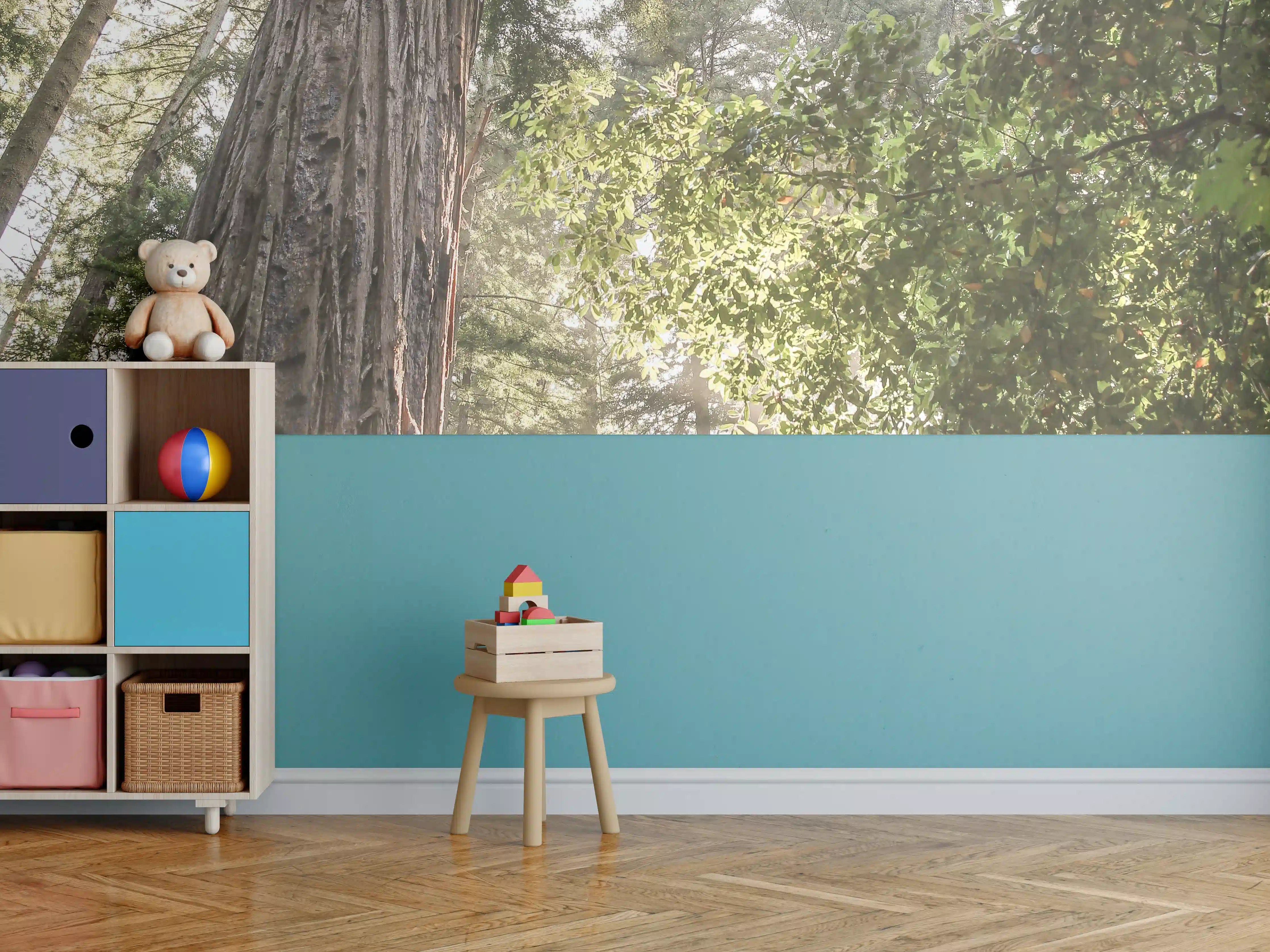 Kinderzimmer Wandgestaltung - Majestätischer Redwood im Sonnenlicht