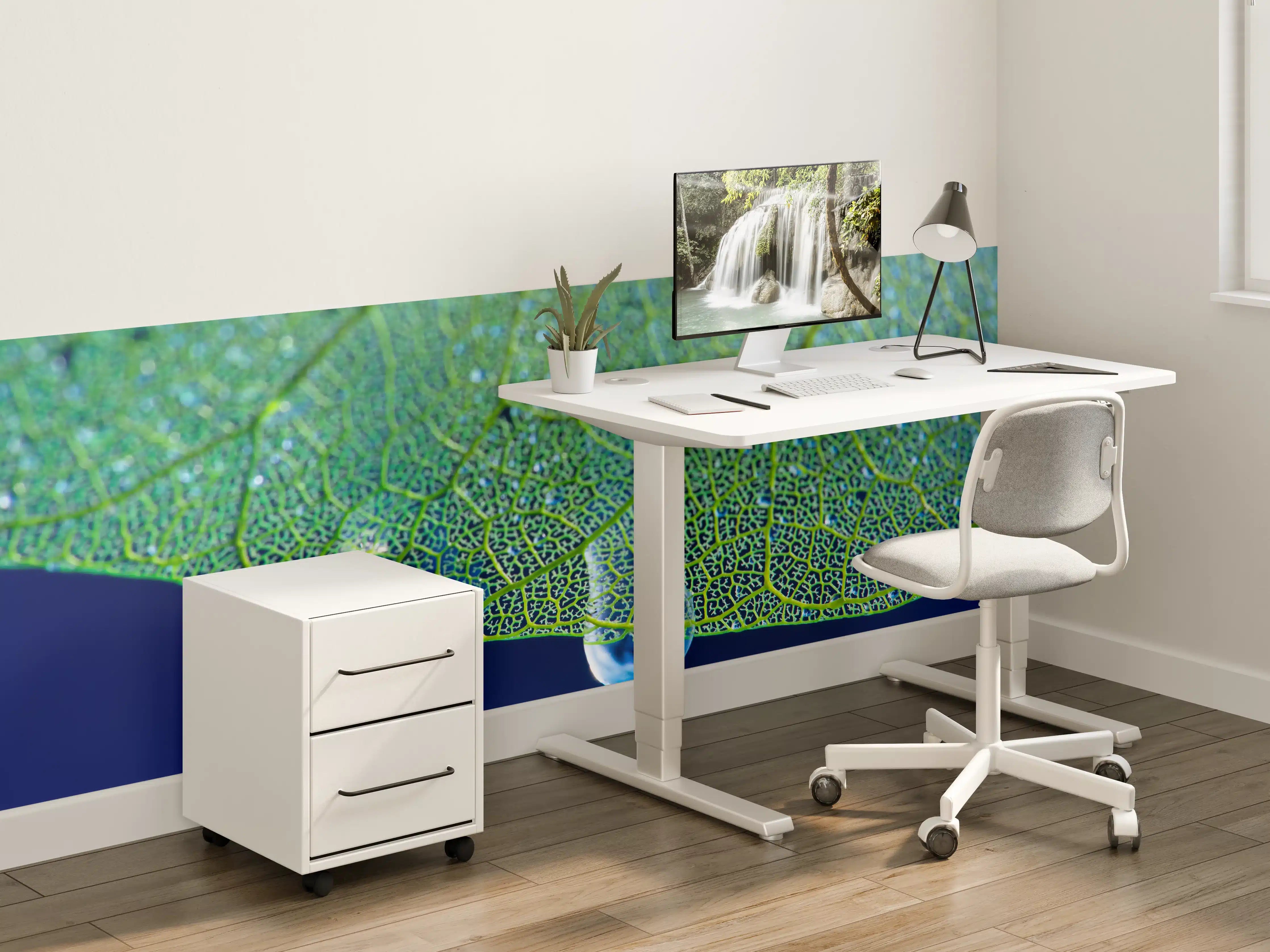 Kinderzimmer Wandgestaltung - Makroaufnahme Grünes Blattgeäder