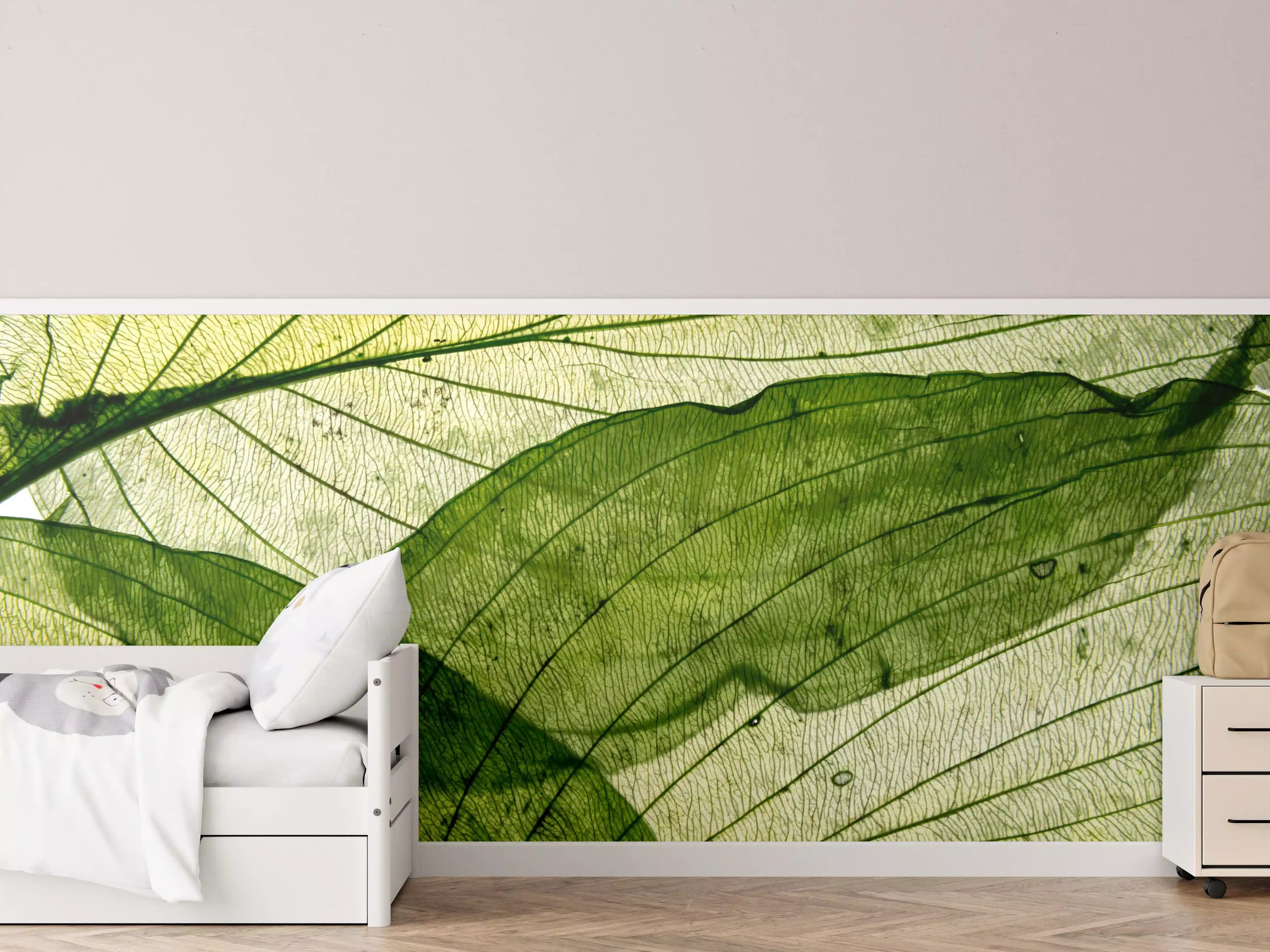 Kinderzimmer Wandgestaltung - Makrotextur von herbstlich getrockneten Blättern