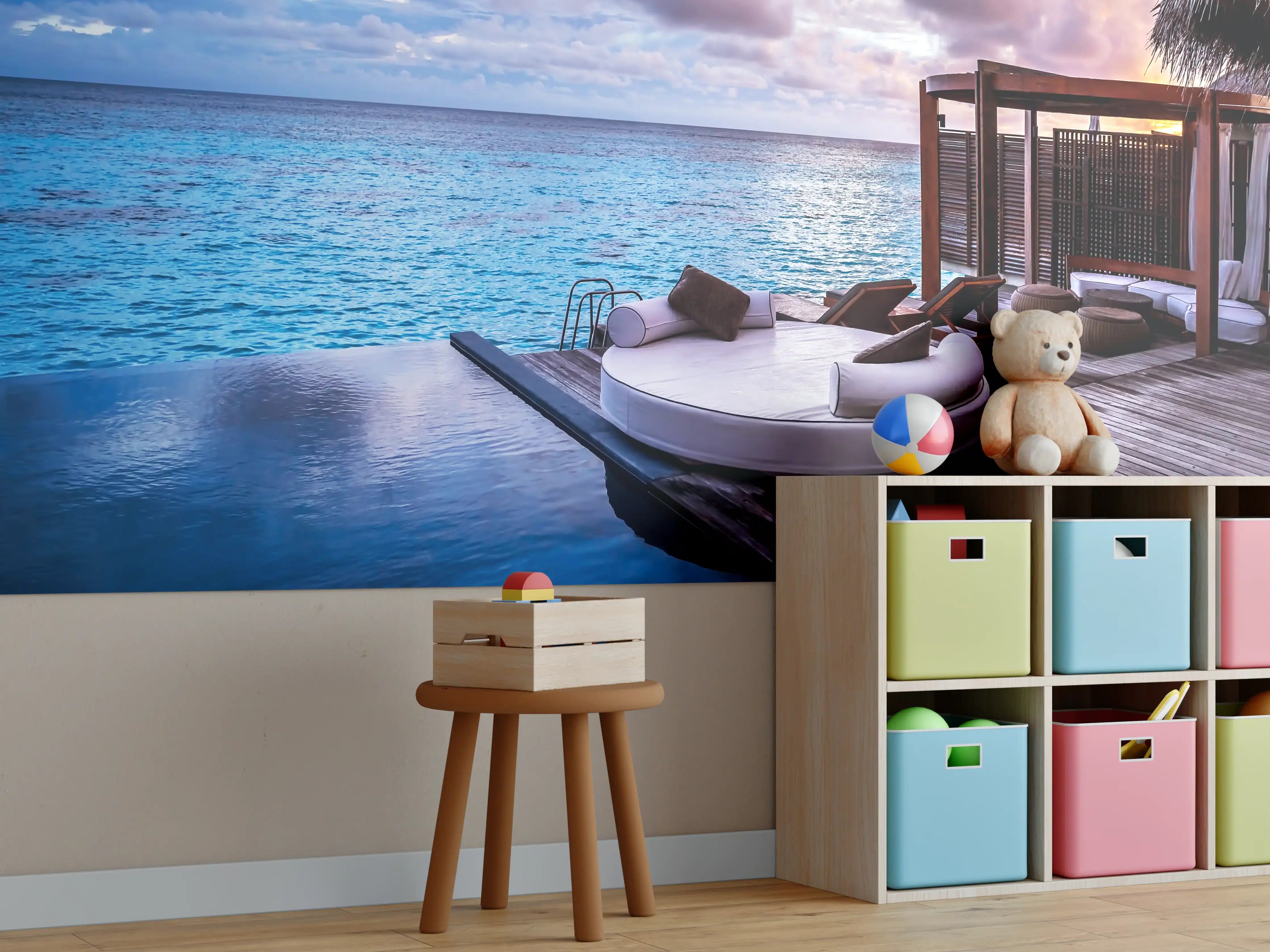 Kinderzimmer Wandgestaltung - Malediven Strandresort am Meer