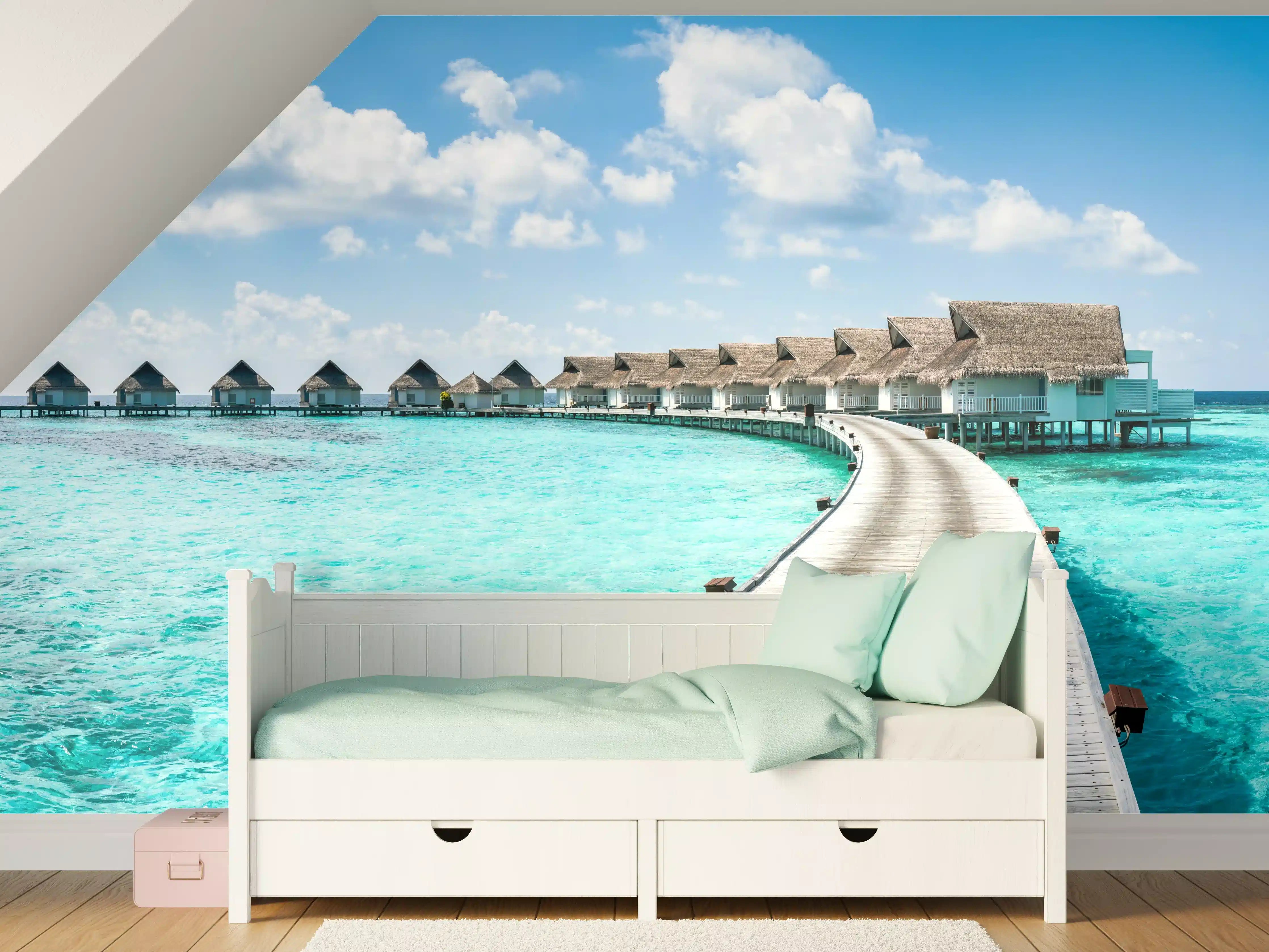 Kinderzimmer Wandgestaltung - Malediven Wasser-Hotel
