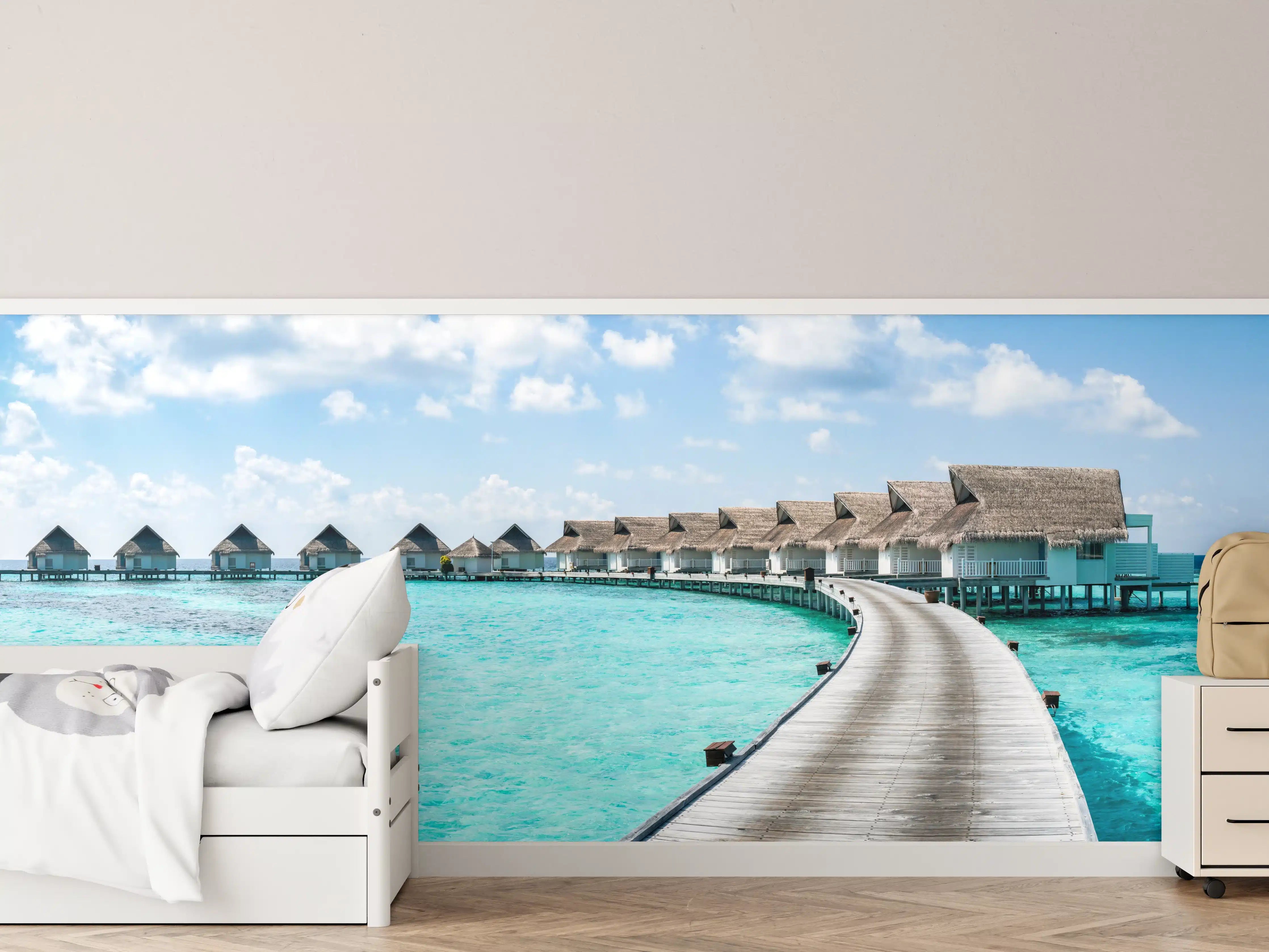 Kinderzimmer Wandgestaltung - Malediven Wasser-Hotel