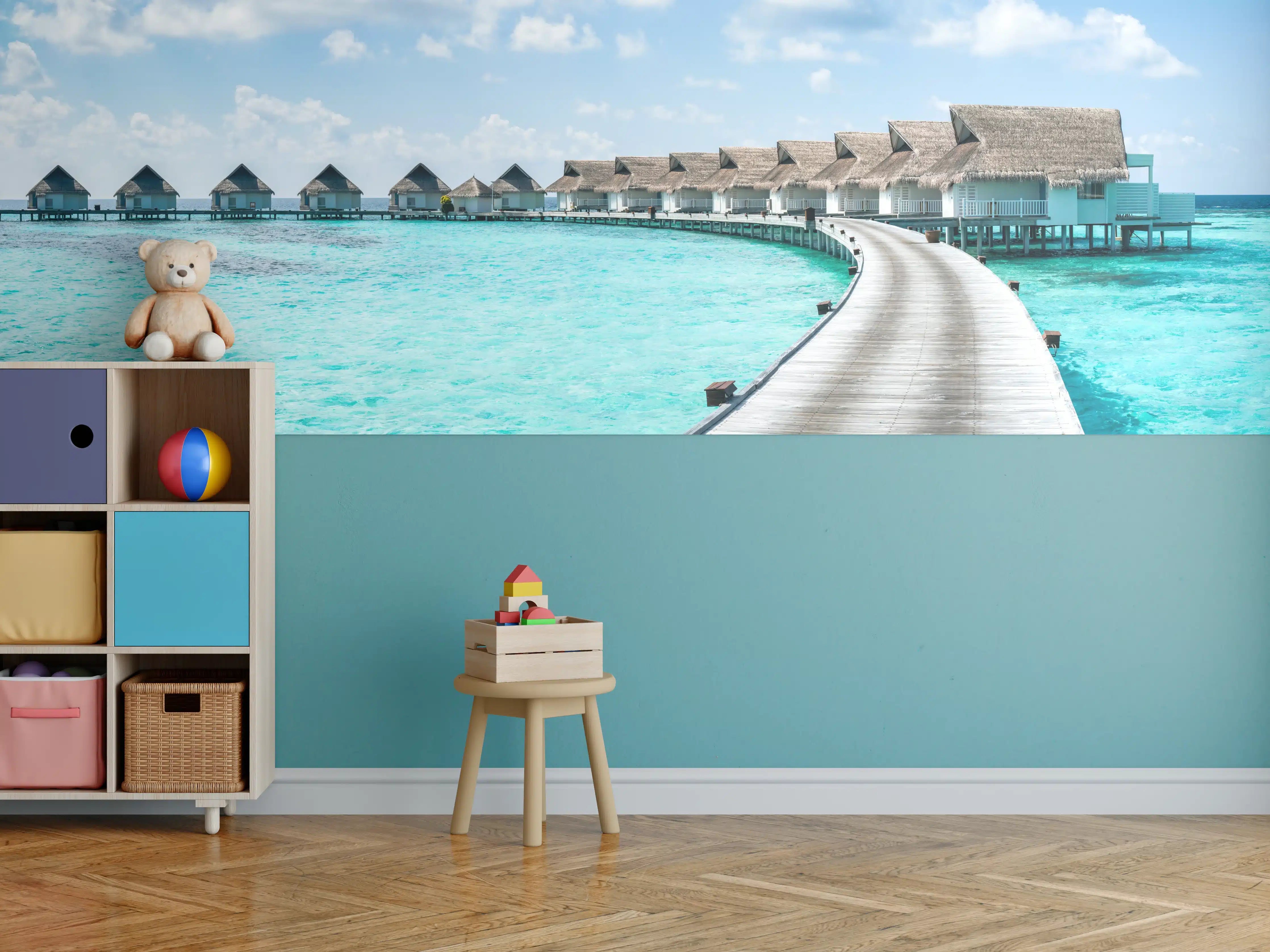Kinderzimmer Wandgestaltung - Malediven Wasser-Hotel