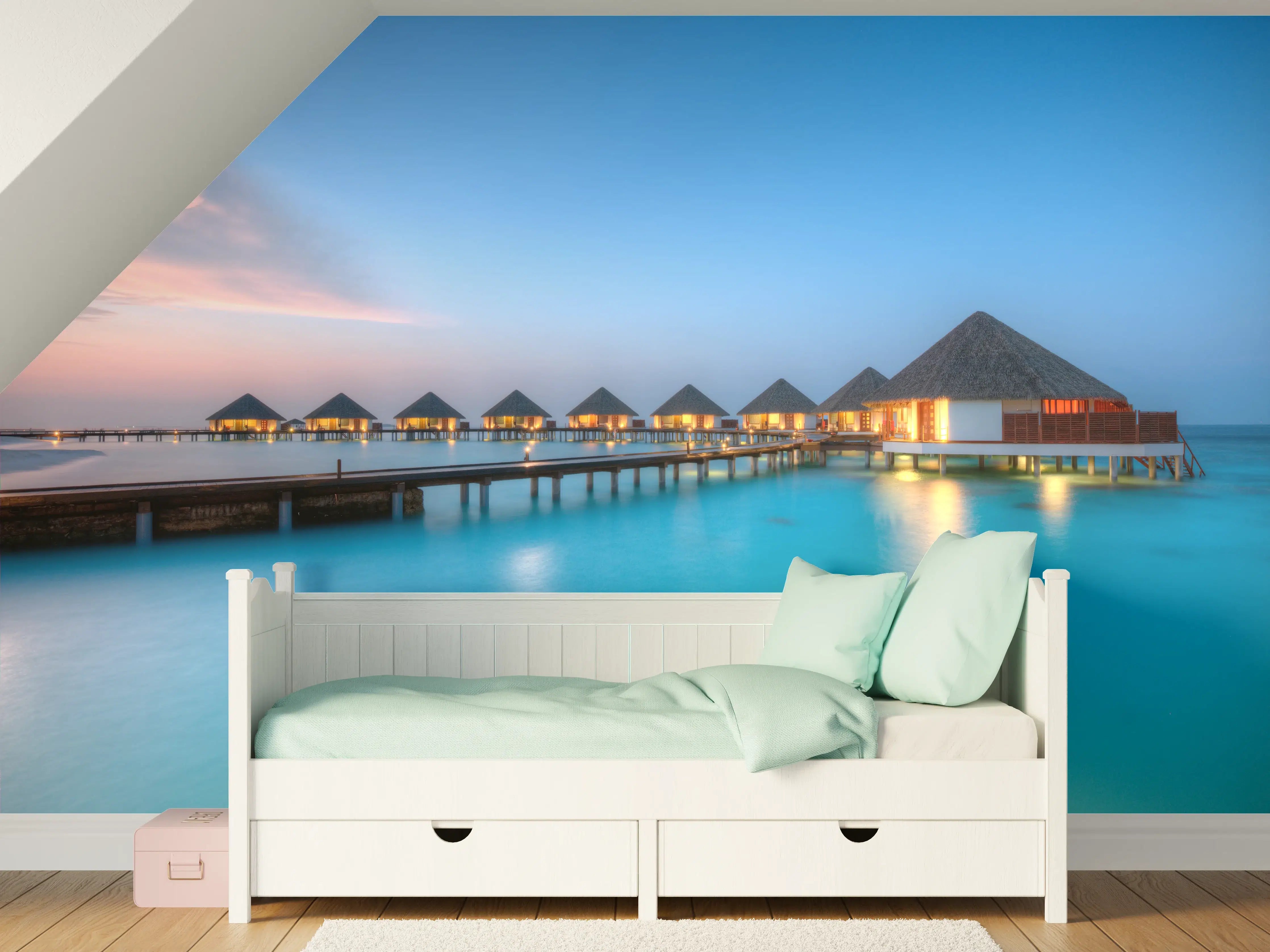 Kinderzimmer Wandgestaltung - Malediven Wasservillen